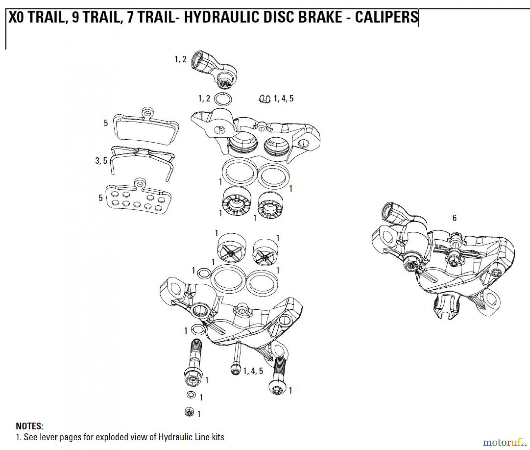  Sram avid HYDRAULIC DISC BRAKE - CALIPERS X0 TRAIL, 9 TRAIL, 7 TRAIL- HYDRAULIC DISC BRAKE - CALIPERS