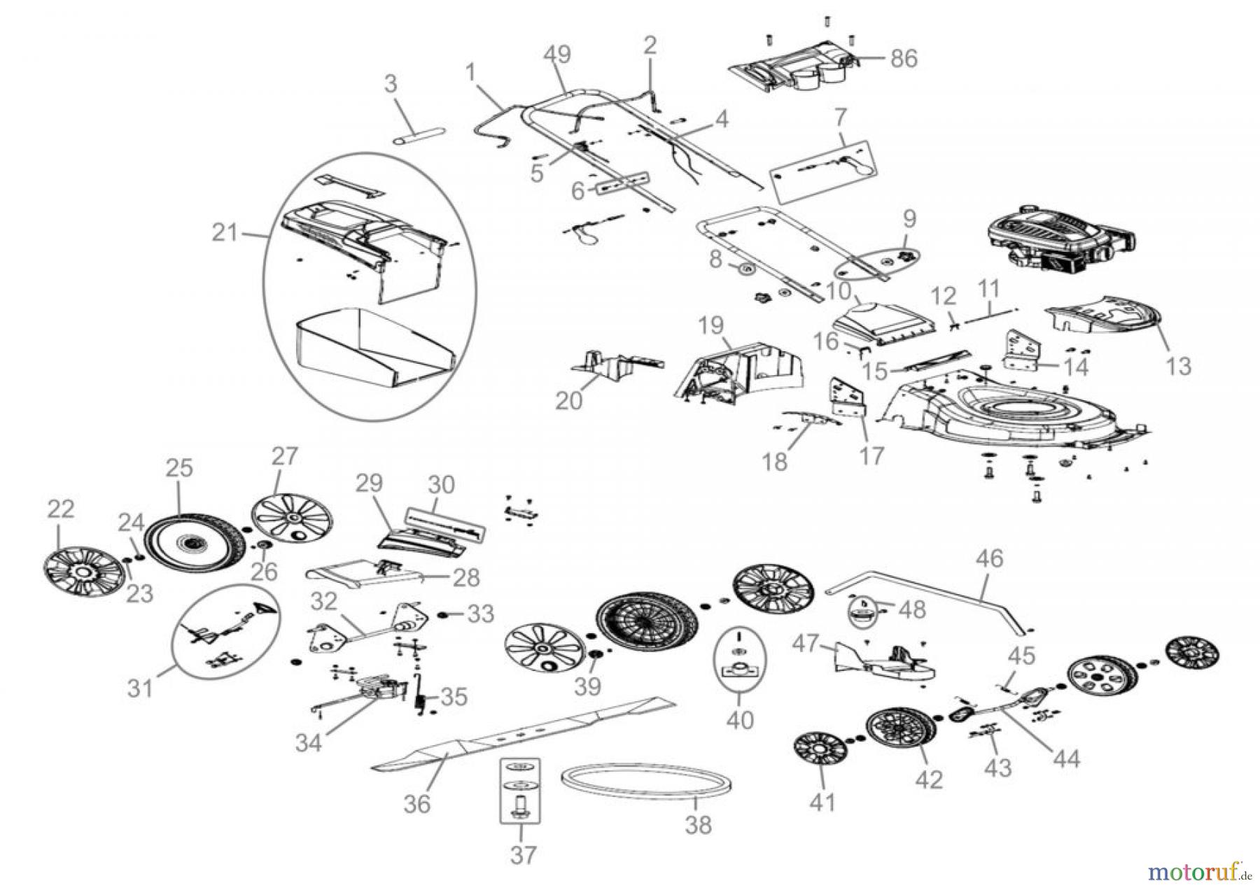  Plus Rasenmäher RASENMÄHER BIG WHEELER 515 4IN1 - 05309 FSL05309-01  Seite 1