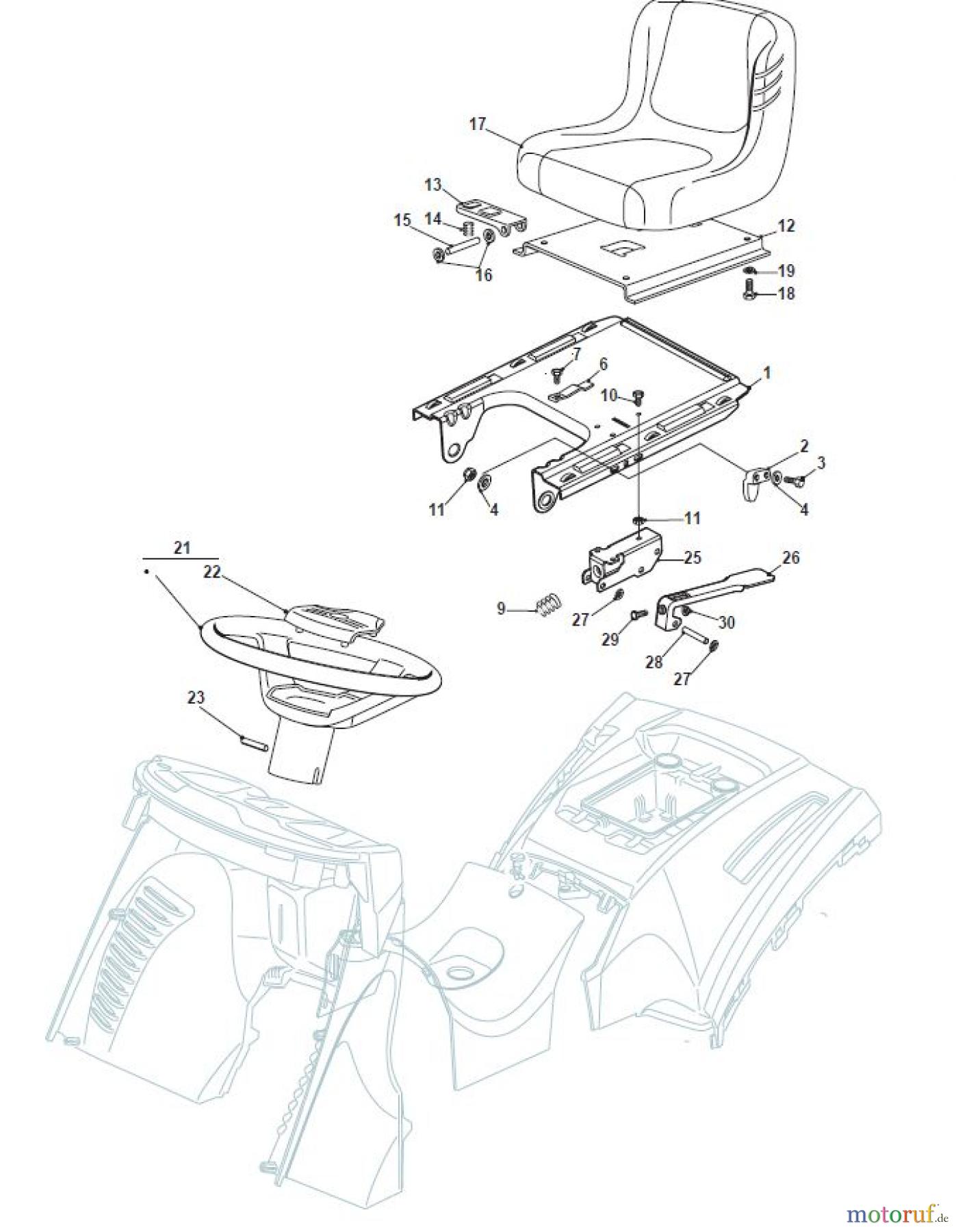  Global Garden Products GGP Aufsitzmäher Sammler Cellecting Pro 2017 THS 102 Hydro Seat & Steering Wheel