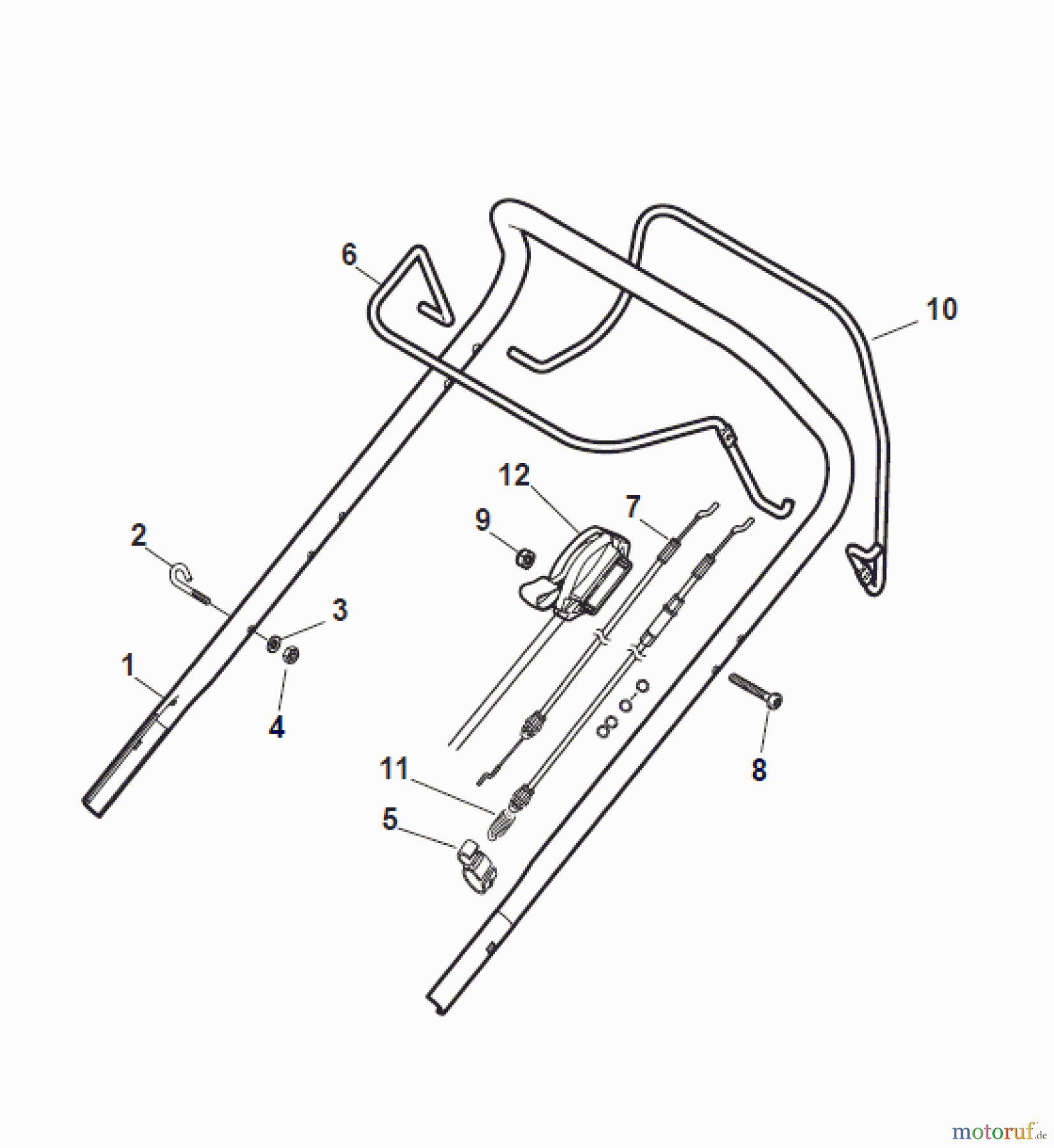  Global Garden Products GGP Rasenmäher Benzin Mit Antrieb 2017 ES 414 TR Handle, Upper Part