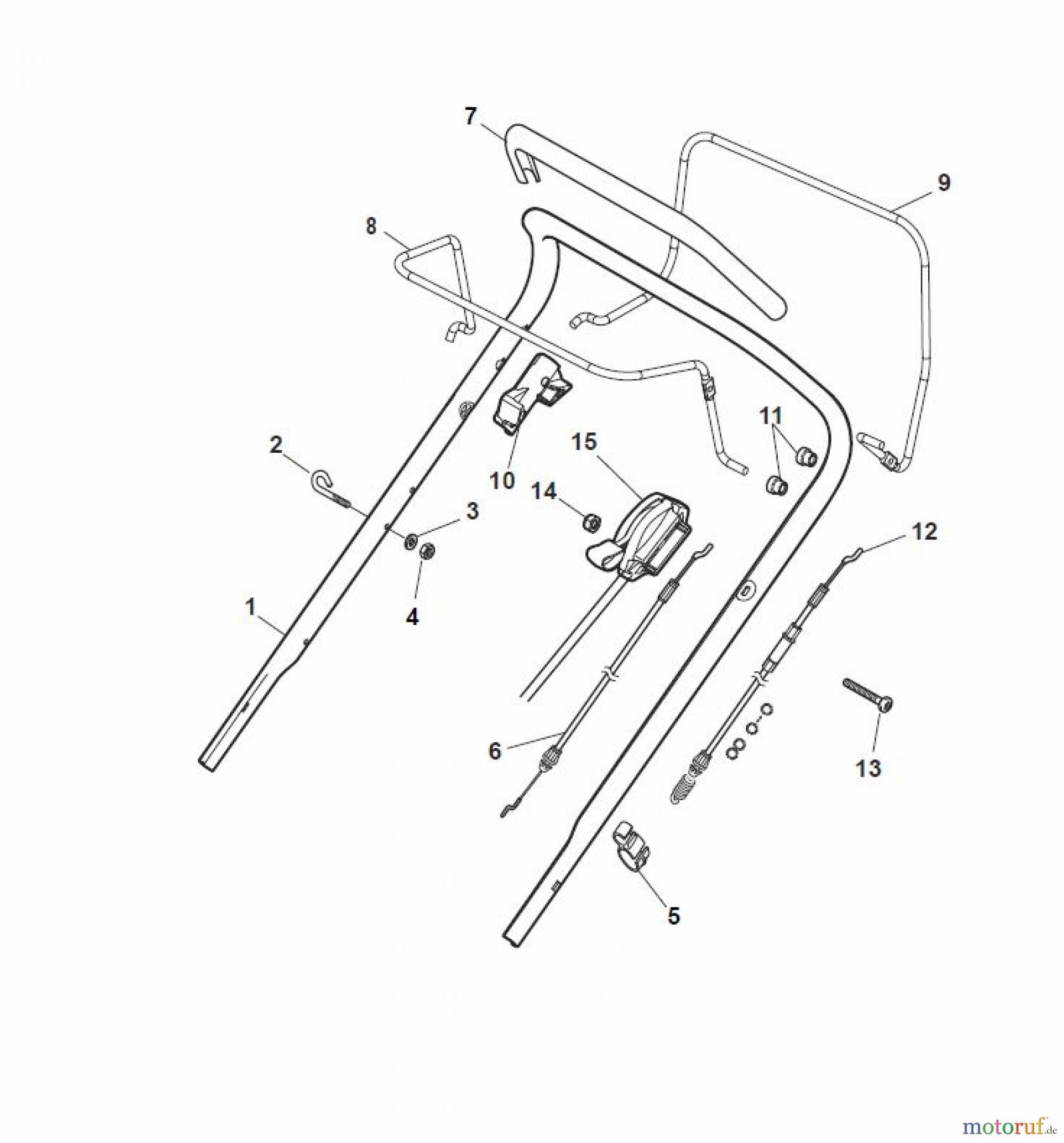  Global Garden Products GGP Rasenmäher Benzin Mit Antrieb 2017 MCS 504 TR 4S Handle, Upper Part