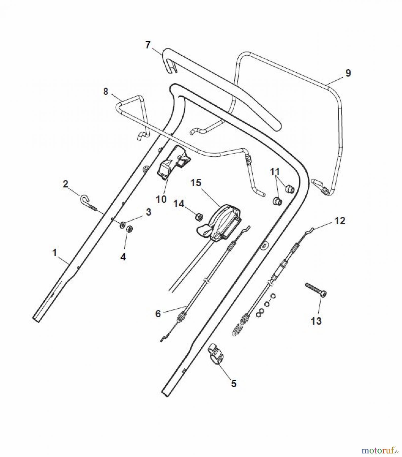  Global Garden Products GGP Rasenmäher Benzin Mit Antrieb 2017 MCS 504 TR/E Handle, Upper Part