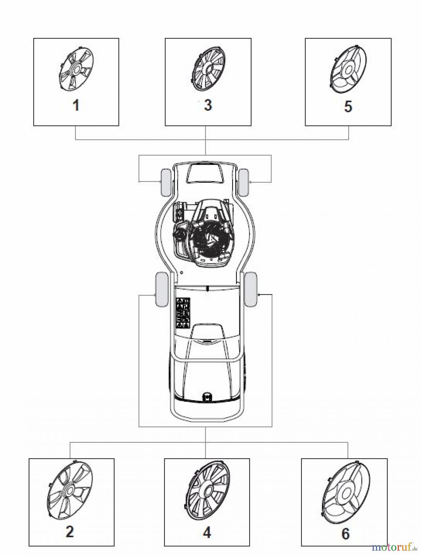  Global Garden Products GGP Rasenmäher Benzin Mit Antrieb 2017 MP1 504 SQE Wheels and Hub Caps