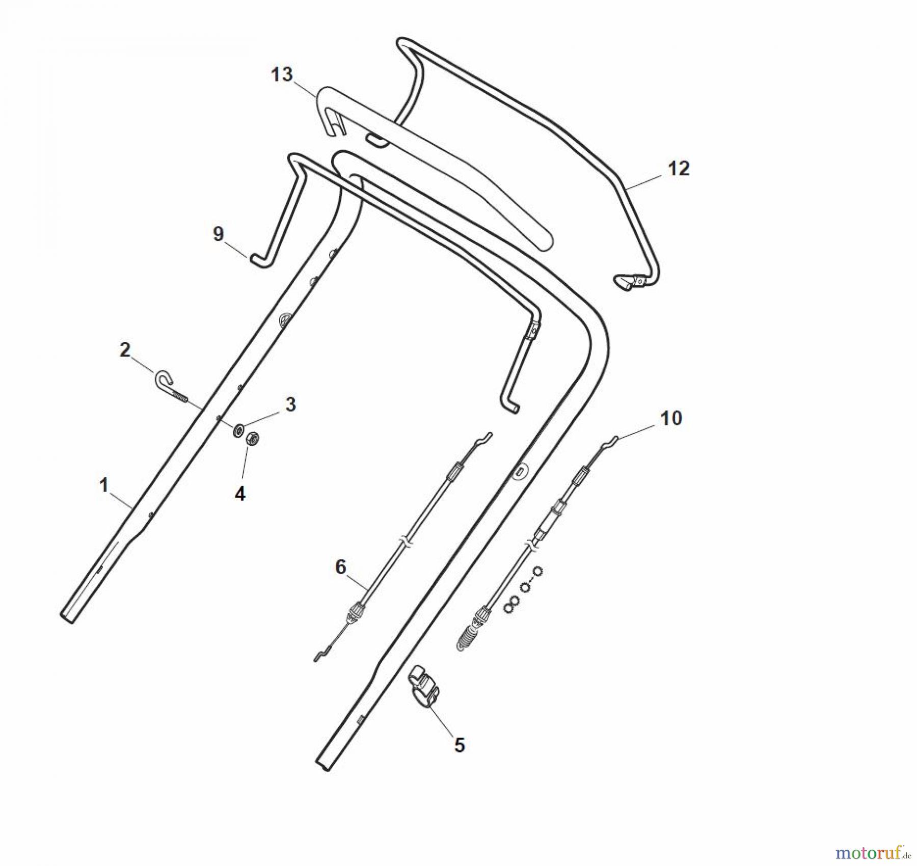  Global Garden Products GGP Rasenmäher Benzin Mit Antrieb 2017 NT 534 W TR 4S - W TRQ 4S Handle, Upper Part - ECO