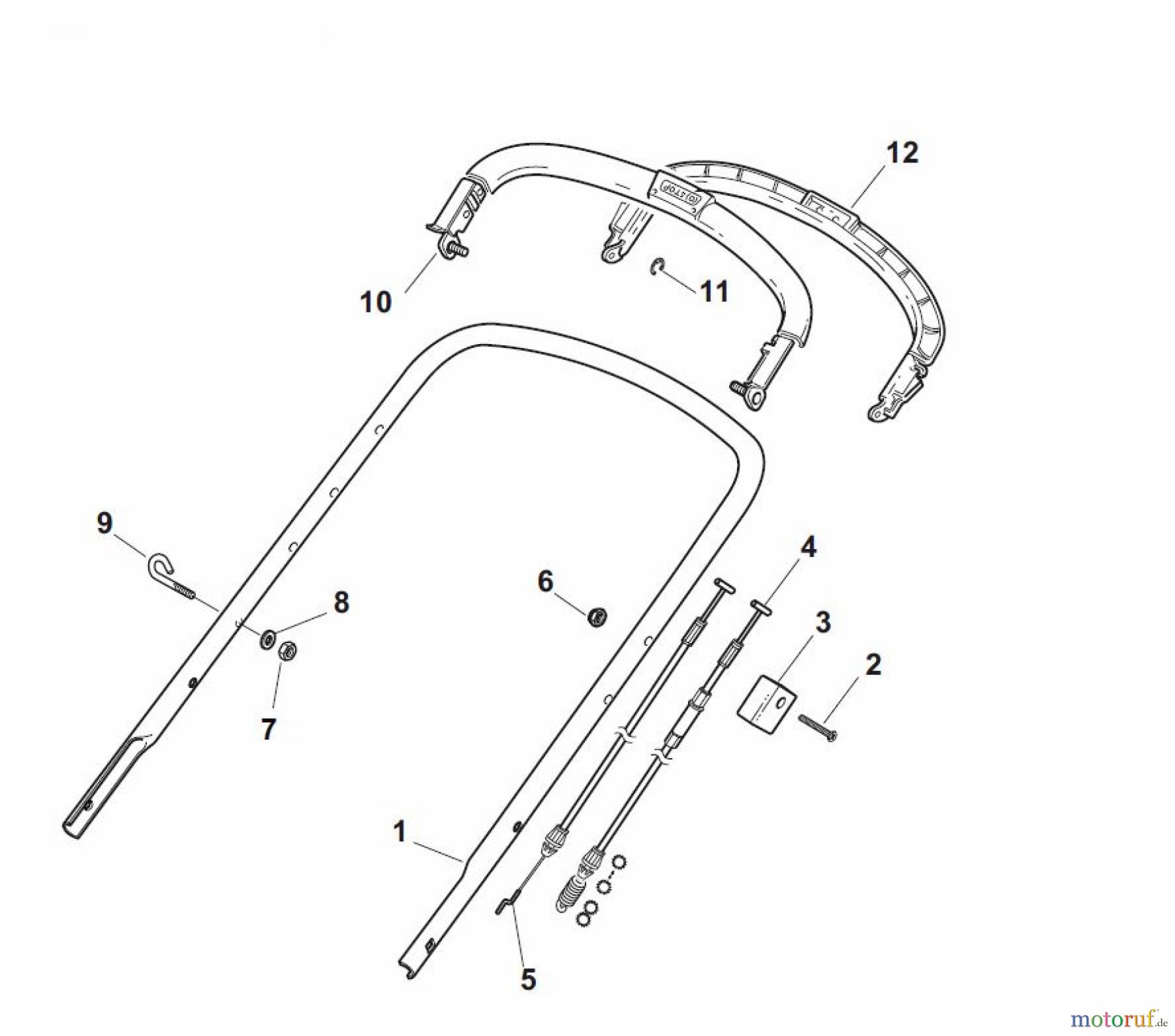  Global Garden Products GGP Rasenmäher Benzin Mit Antrieb 2017 NT 534 W TR 4S - W TRQ 4S Handle, Upper Part