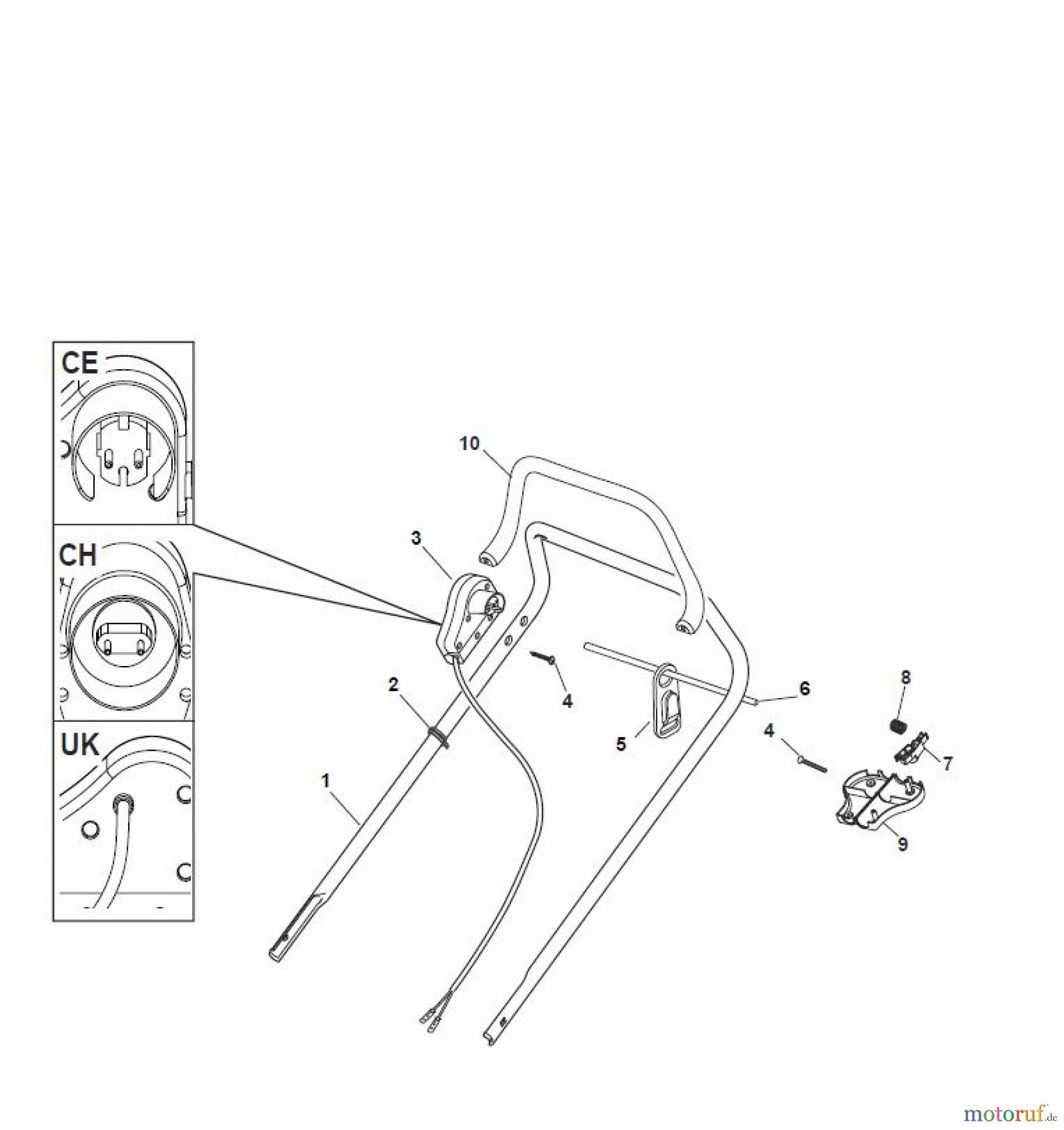  Global Garden Products GGP Rasenmäher Elektro Ohne Antrieb 2017 ESL 460 Handle, Upper Part