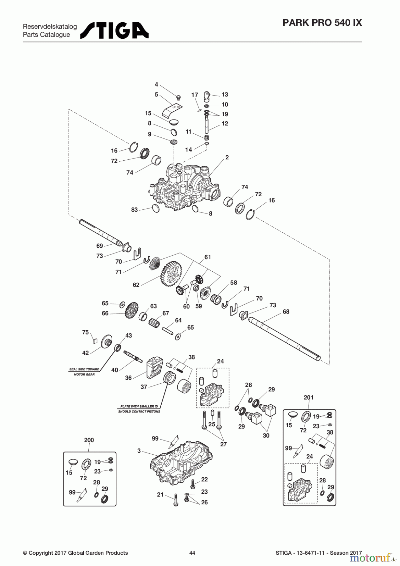  Stiga Frontmäher Grundgerät Park Pro 2017 Park Pro 540 IX 13-6471-11 - Season 2017 Transmission