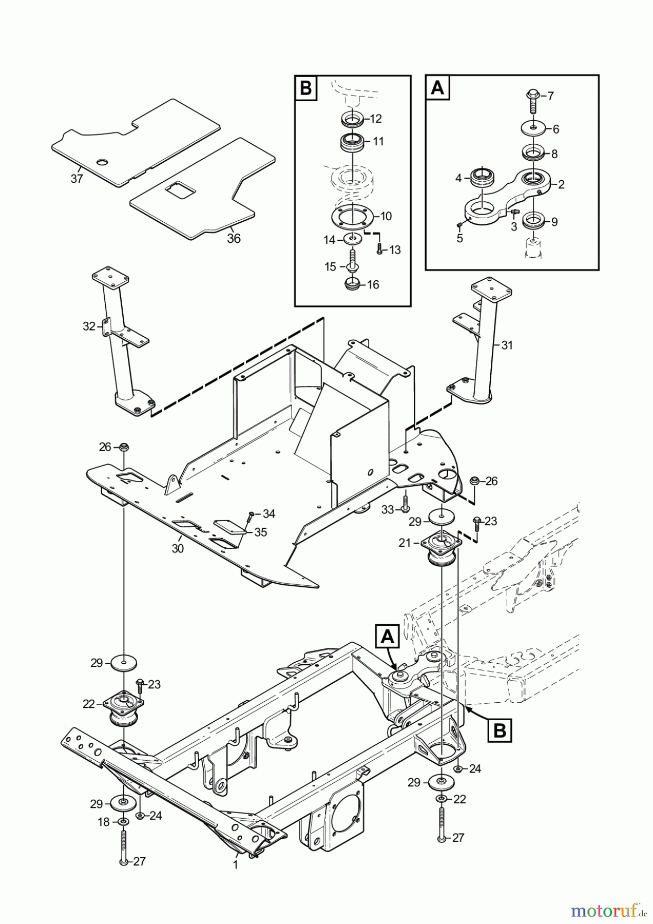  Stiga Frontmäher Baujahr 2017 Titan 2017 TITAN 740 DCR 13-7462-11 - Season 2015 FRAME-FRONT