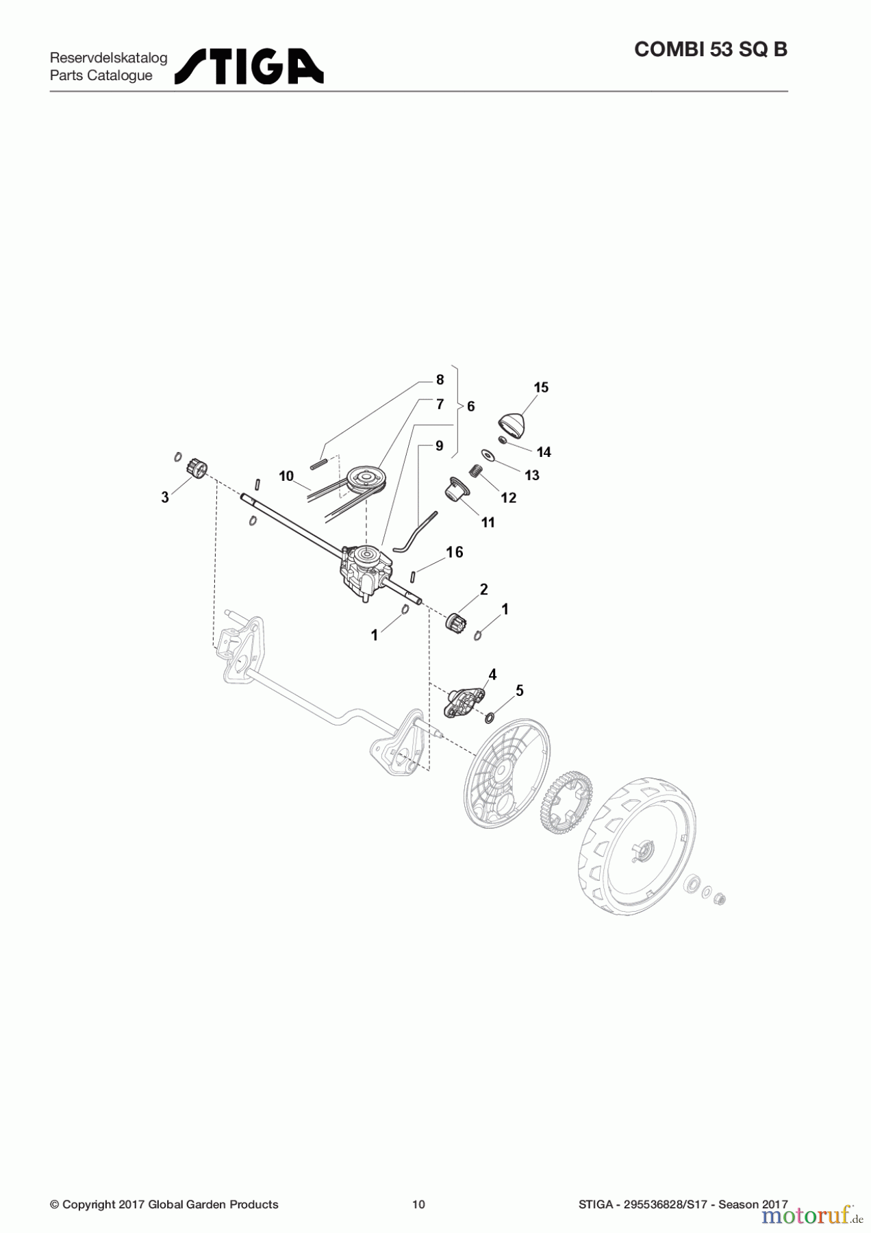  Stiga Rasenmäher Benzin Mit Antrieb 2017 COMBI 53 SQ B 295536828/S17 - Season 2017 Transmission