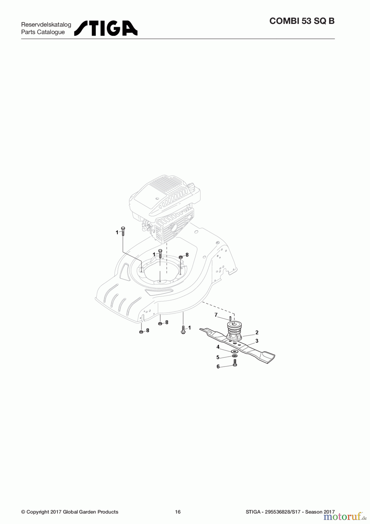  Stiga Rasenmäher Benzin Mit Antrieb 2017 COMBI 53 SQ B 295536828/S17 - Season 2017 Blade
