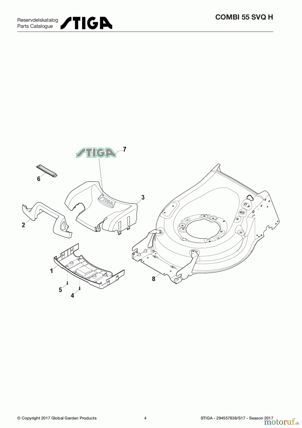  Stiga Rasenmäher Baujahr 2017 Benzin Mit Antrieb 2017 COMBI 55 SVQ H 294557838/S17 - Season 2017 Mask