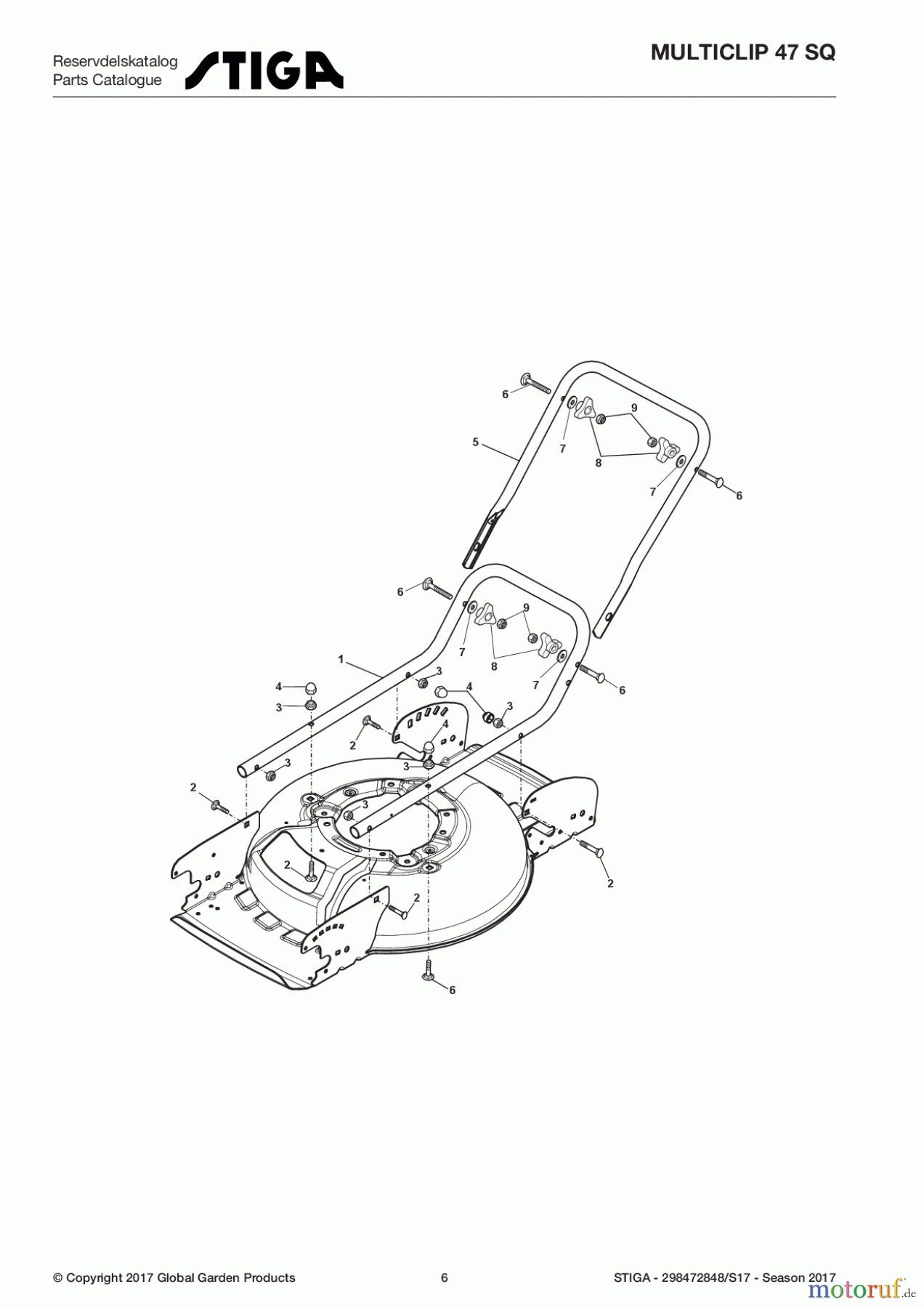  Stiga Rasenmäher Benzin Mit Antrieb 2017 MULTICLIP 47 SQ 298472848/S17 - Season 2017 Handle, Lower Part