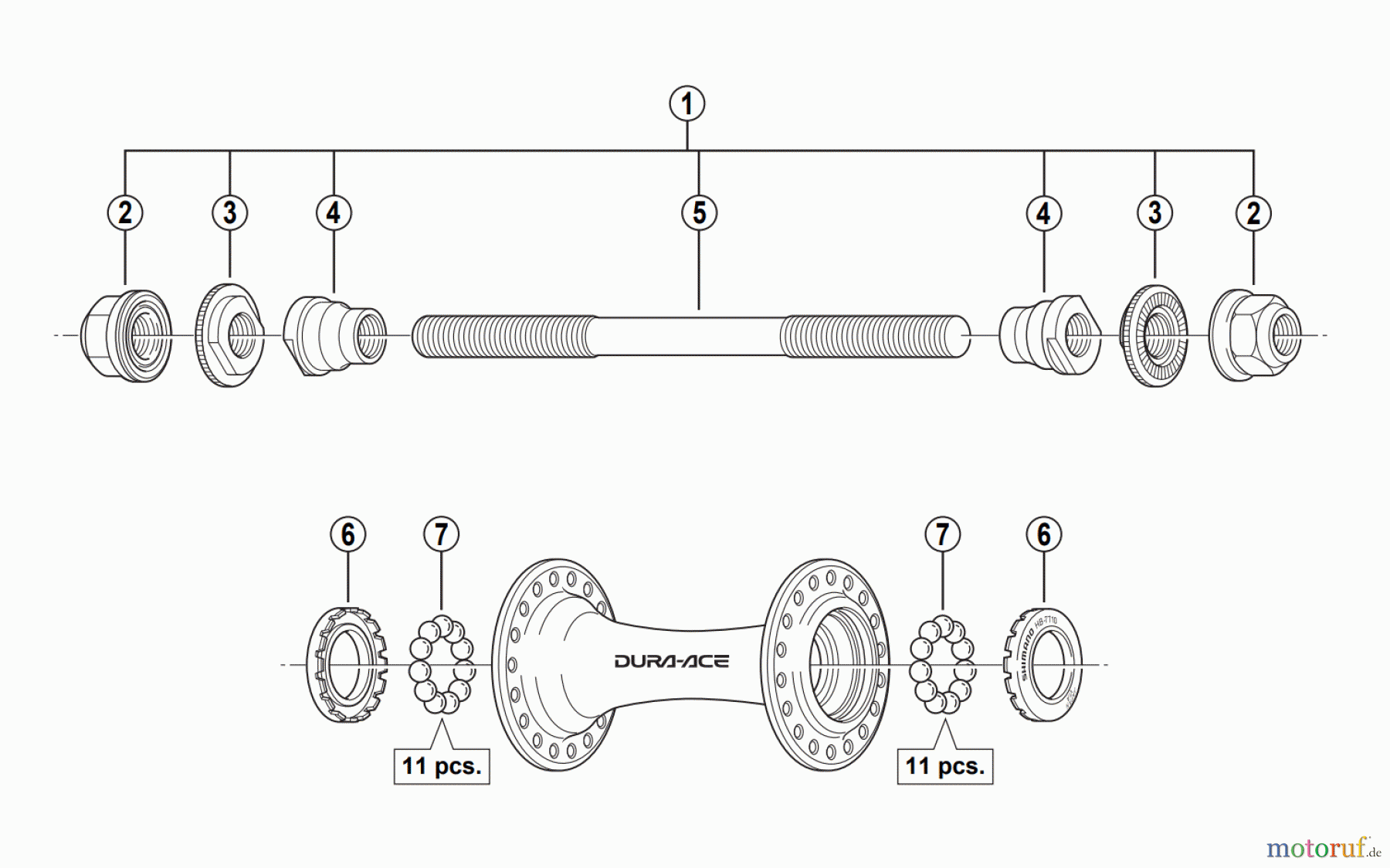  Shimano HB Hub - Vordere Nabe HB-7710-F DURA-ACE TRACK Front Hub