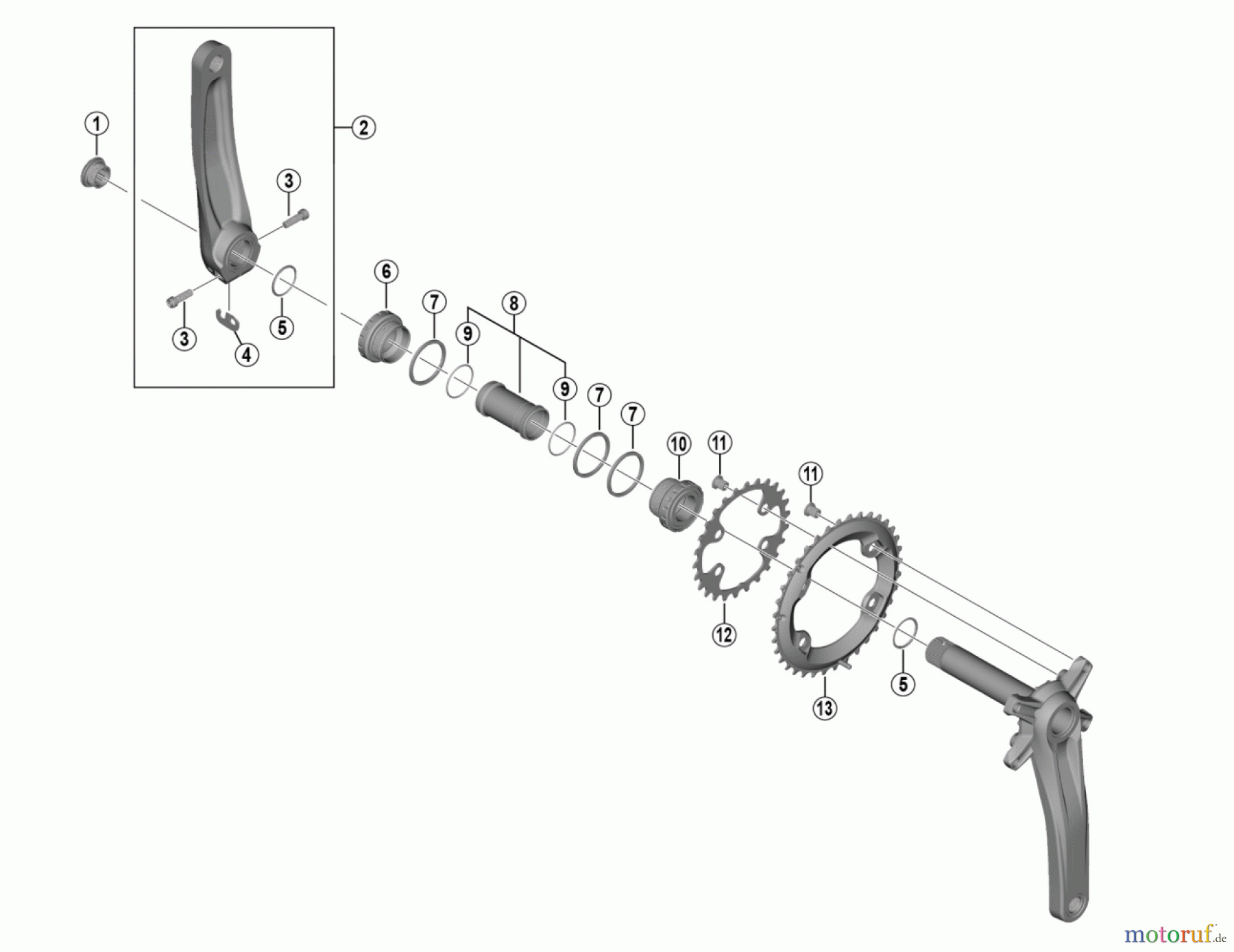  Shimano FC Front Chainwheel - Kurbelsatz, Vorderes Kettenblatt FC-MT500-2 , FC-MT500-B2 Crankset