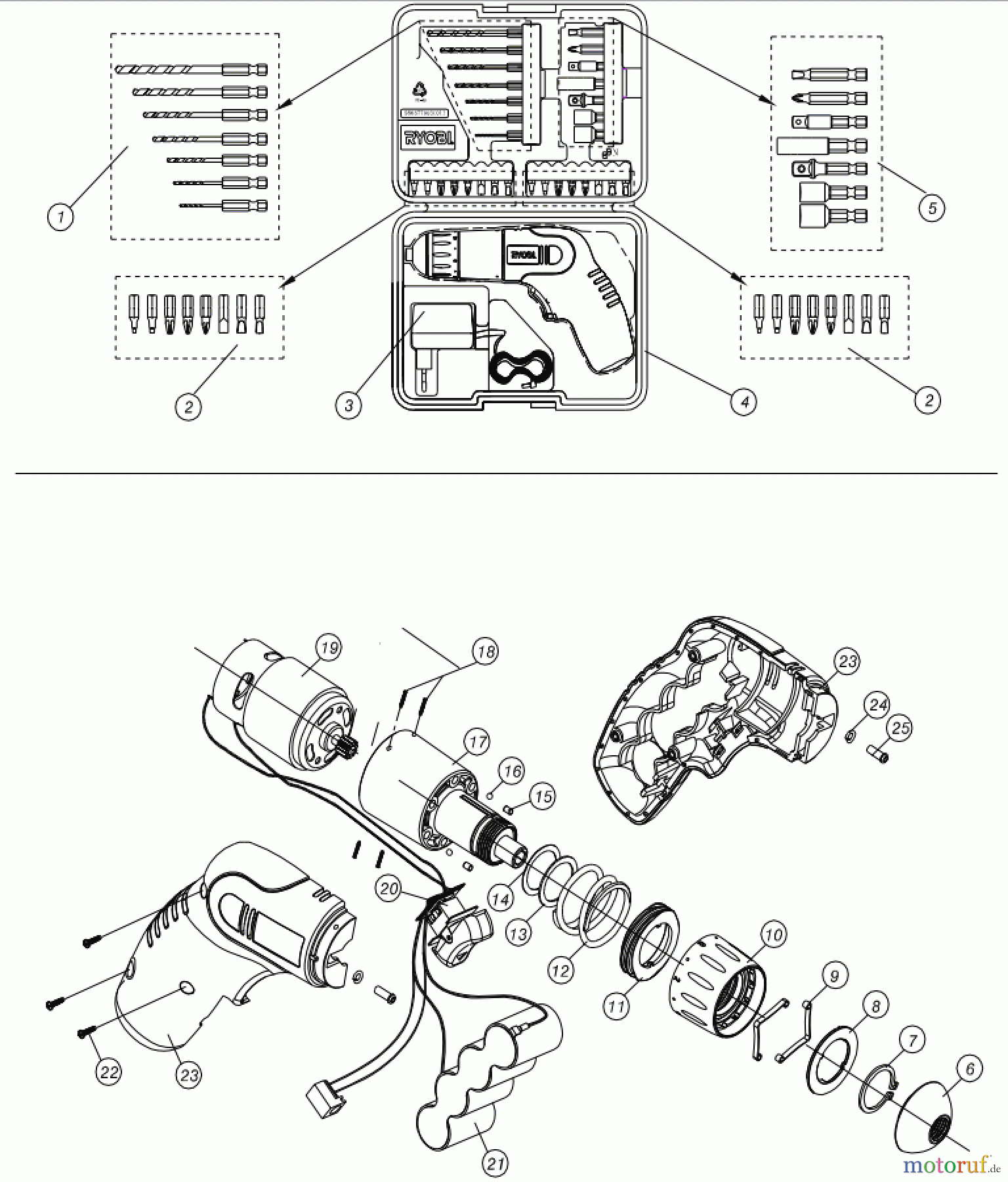  Ryobi (Schlag-)Bohrschrauber Akkuschrauber CSD480