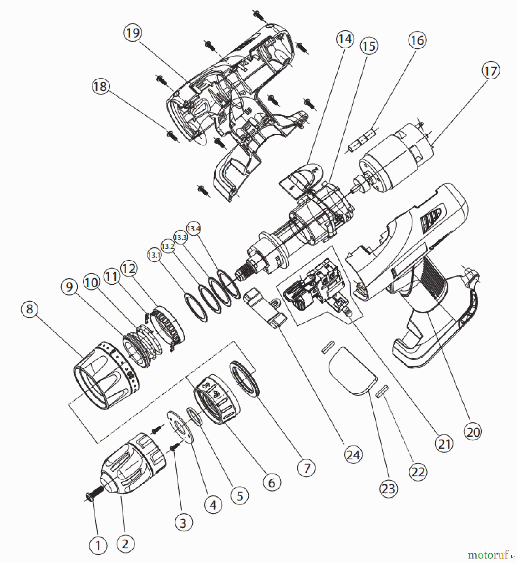  Ryobi (Schlag-)Bohrschrauber Bohrschrauber mit Schlagbohrfunktion CHI1442P