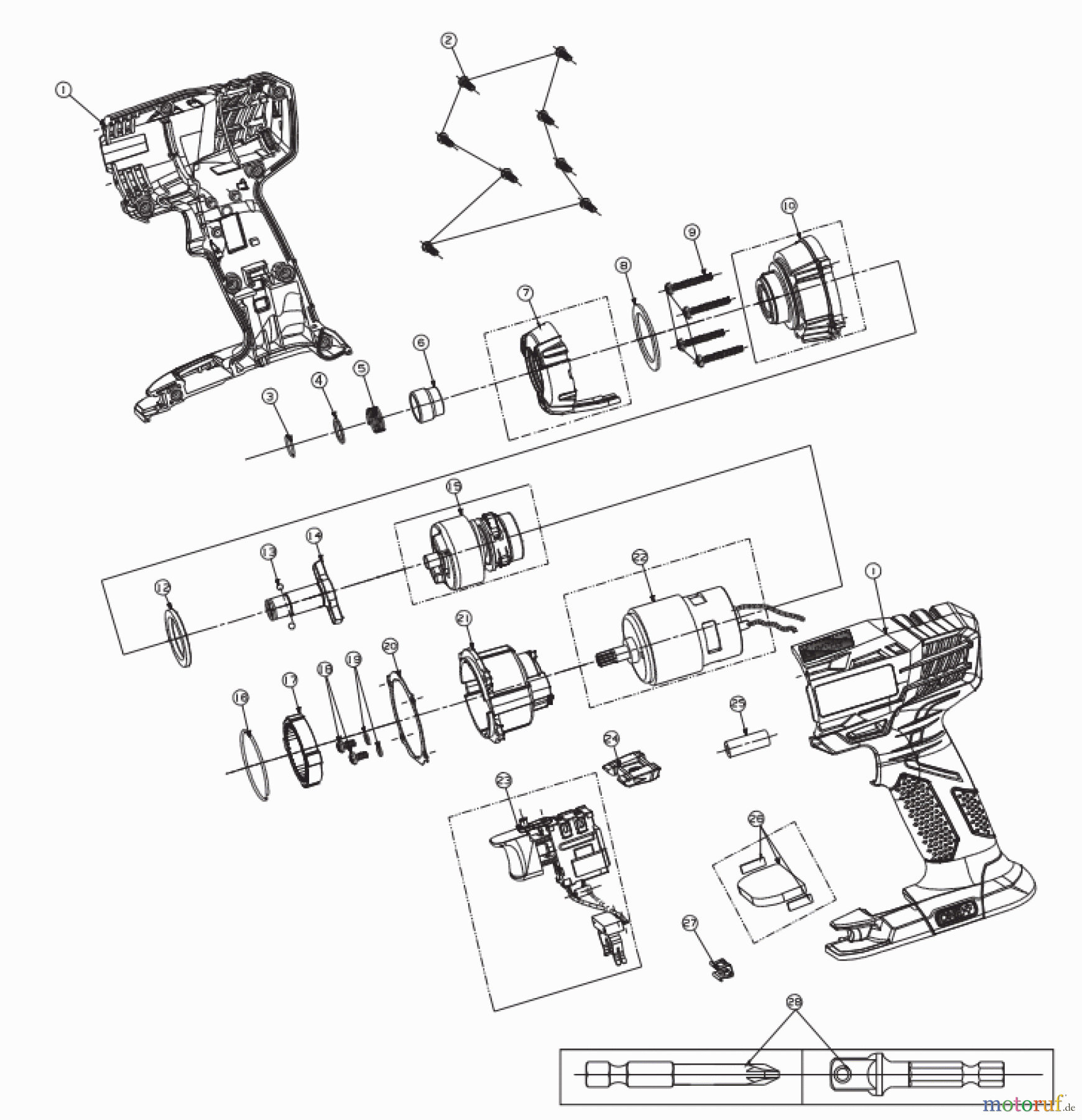  Ryobi (Schlag-)Bohrschrauber Bohrschrauber mit Schlagbohrfunktion  RID1801M 