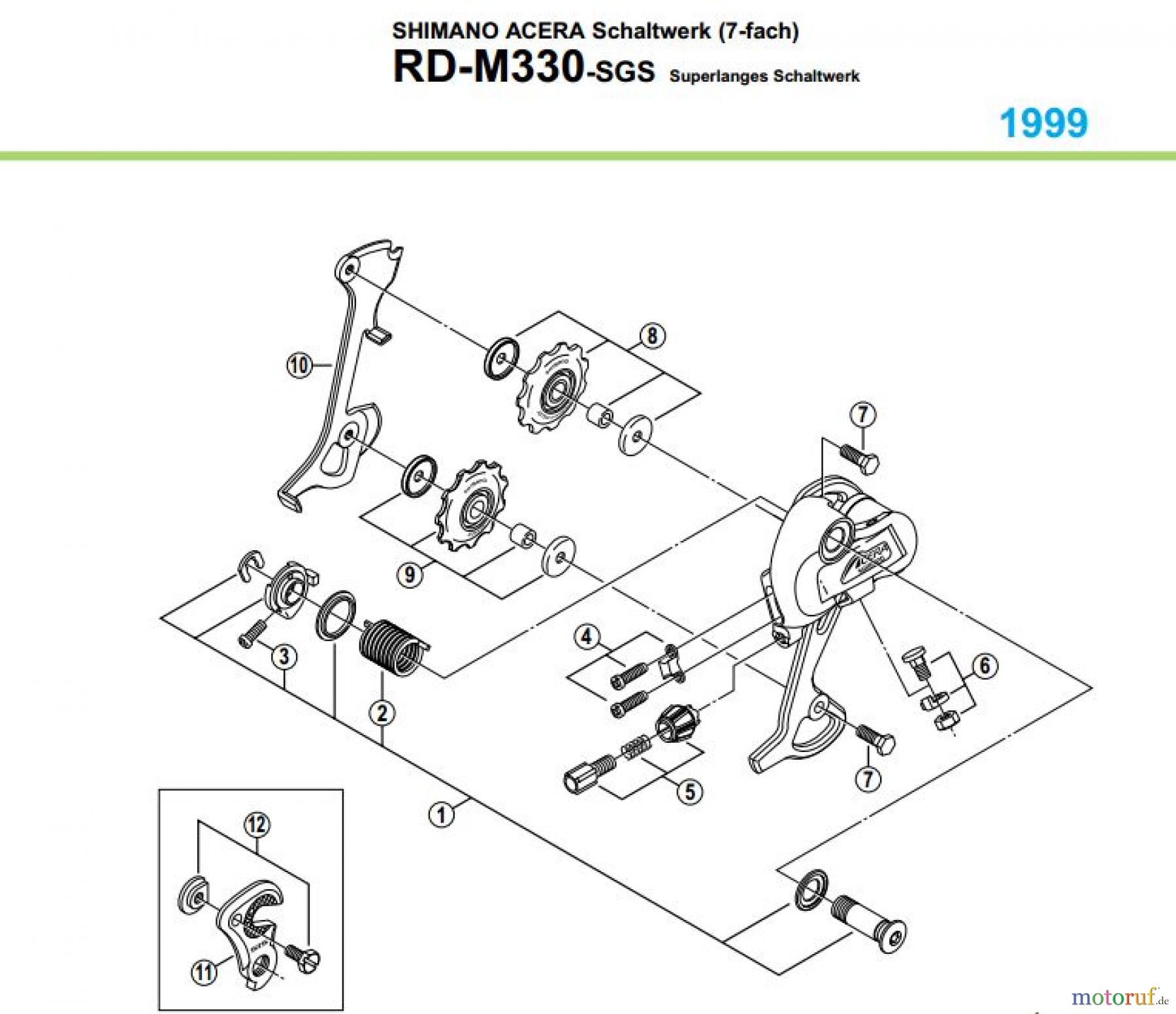  Shimano RD Rear Derailleur - Schaltwerk RD-M330-99