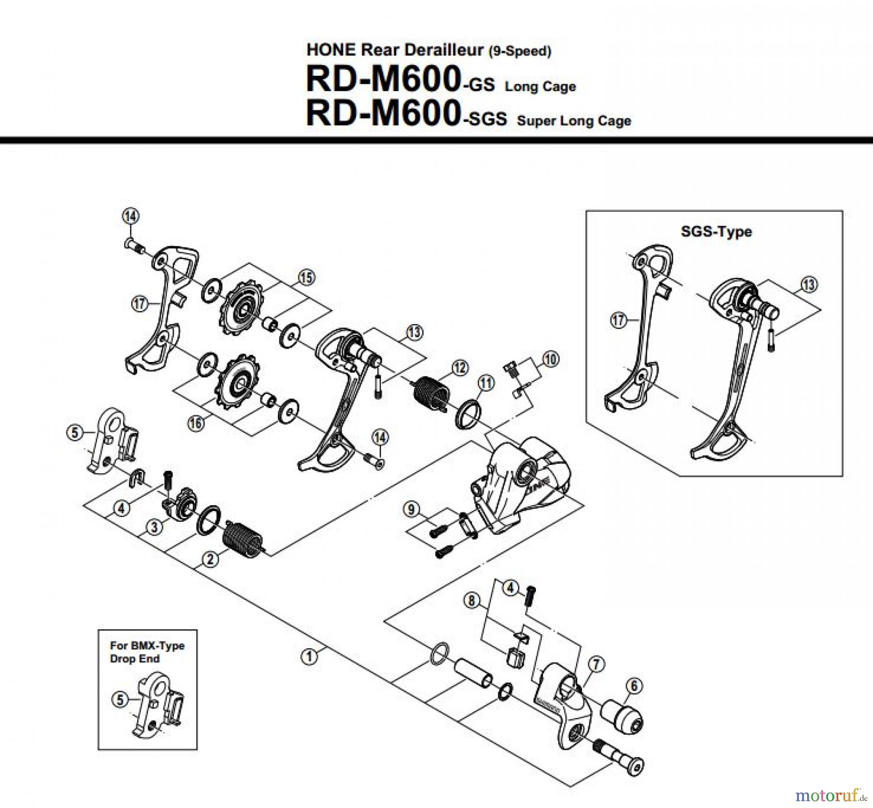  Shimano RD Rear Derailleur - Schaltwerk RD-M600