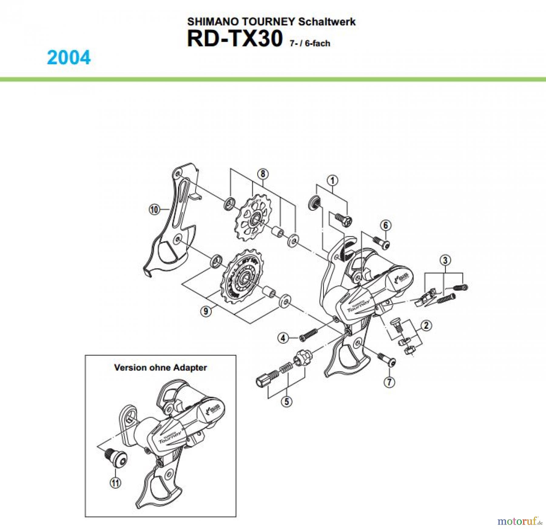  Shimano RD Rear Derailleur - Schaltwerk RD-TX30-04