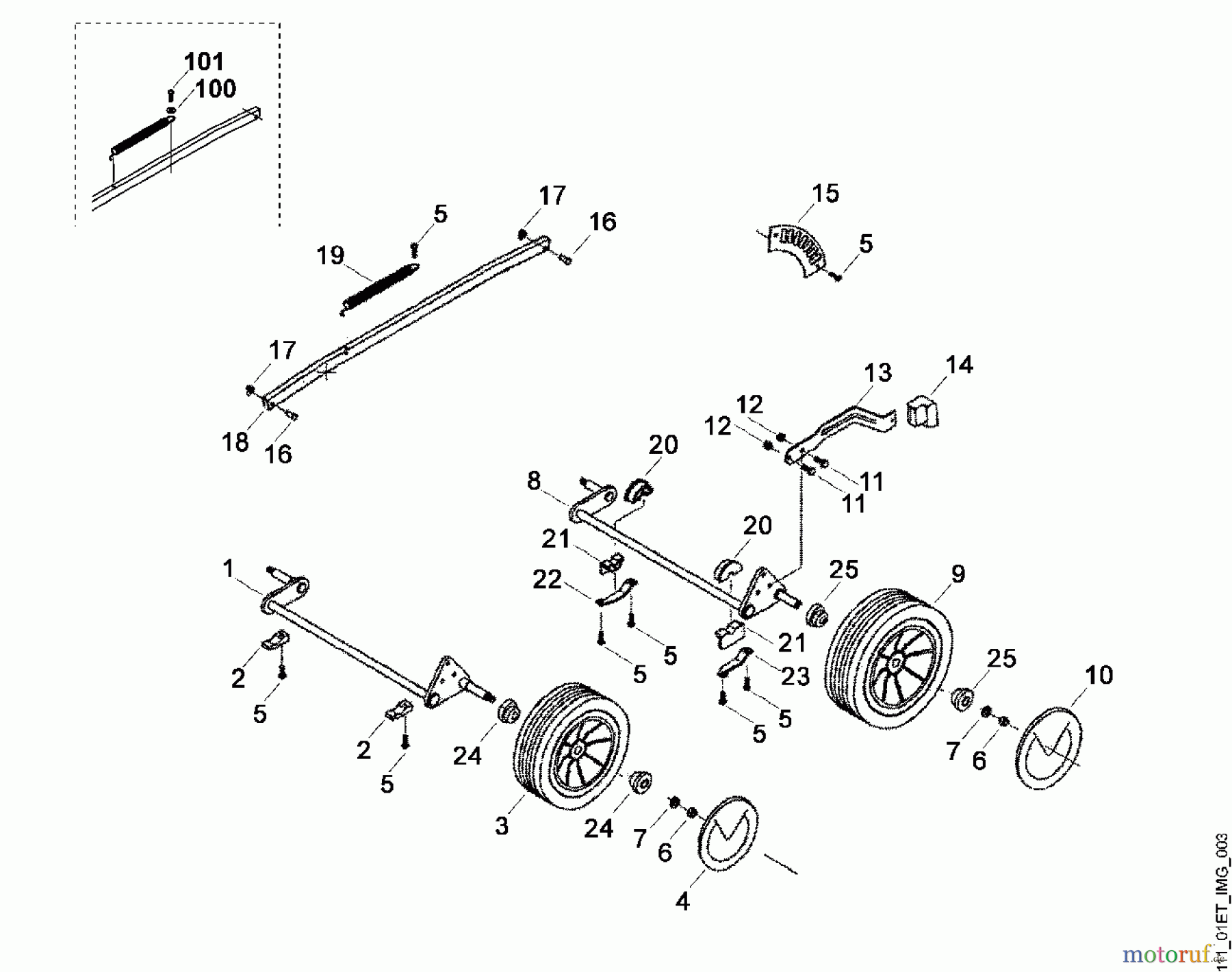  Viking Rasenmäher Benzinrasenmäher MB 450, MB 450 M, MB 450 X C - Fahrwerk