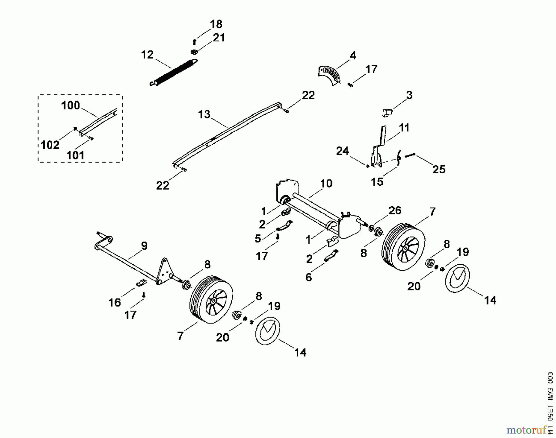  Viking Rasenmäher Benzinrasenmäher MB 500 C - Fahrwerk