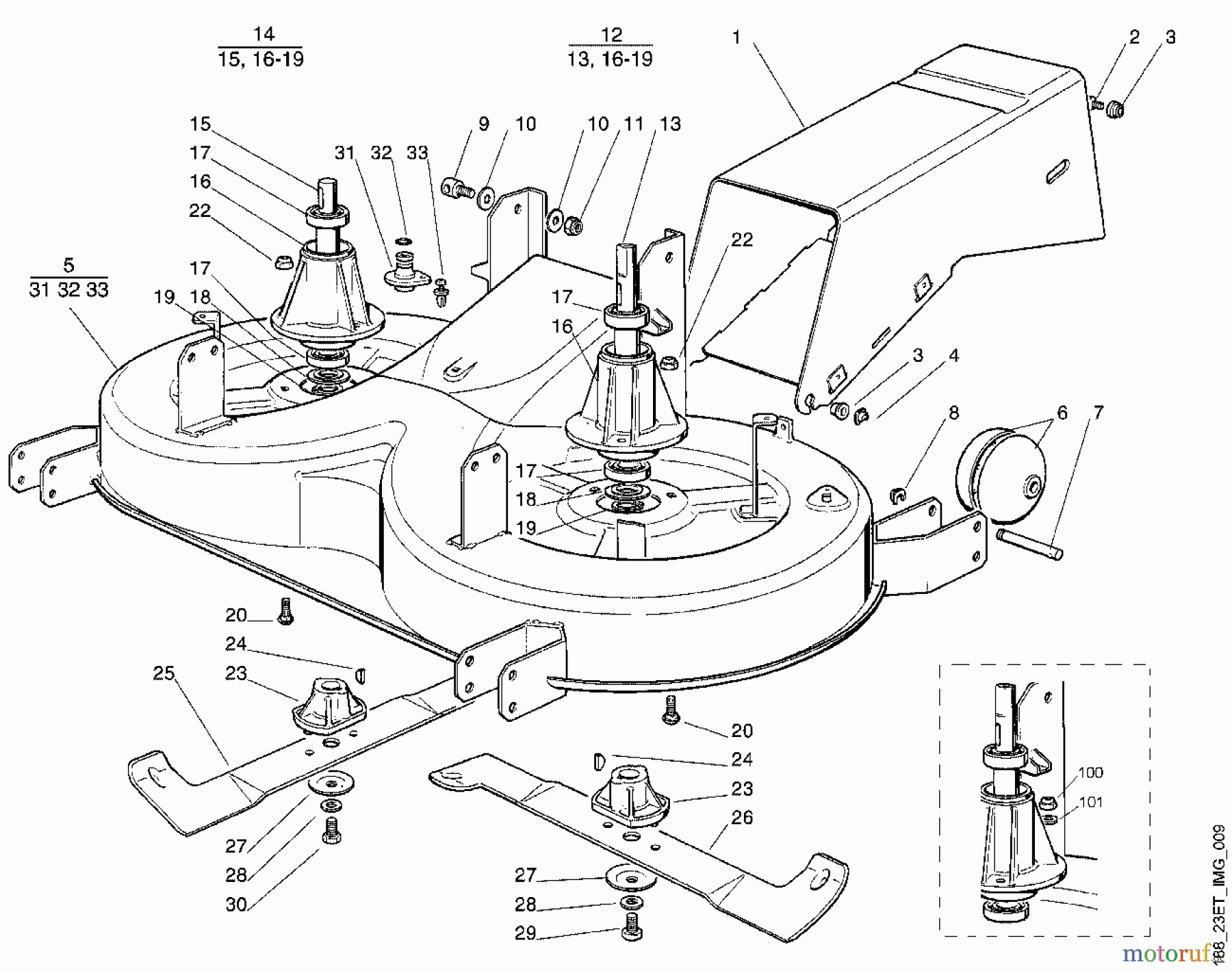  Viking Aufsitzmäher Aufsitzmäher MT 740 Modell 1999, 2000 I - Mähwerk - 2