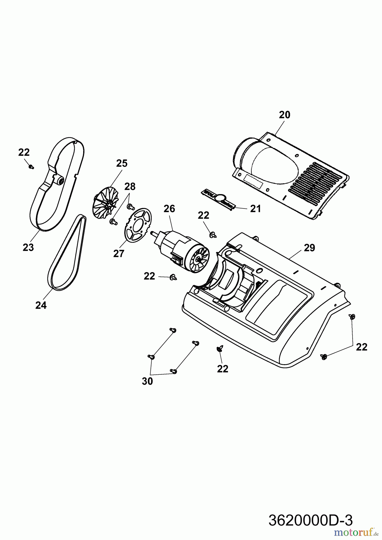  Wolf-Garten Demousseur UL 33 E 3620000 Série D  (2007) Moteur électrique, Courroie