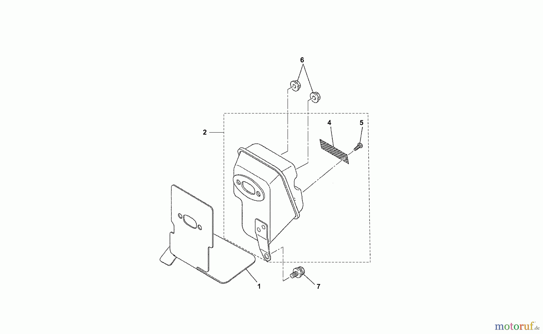  Dolmar Motorsensen & Trimmer Benzin 2-Takt MS-331 U (USA) 7  Schalldämpfer