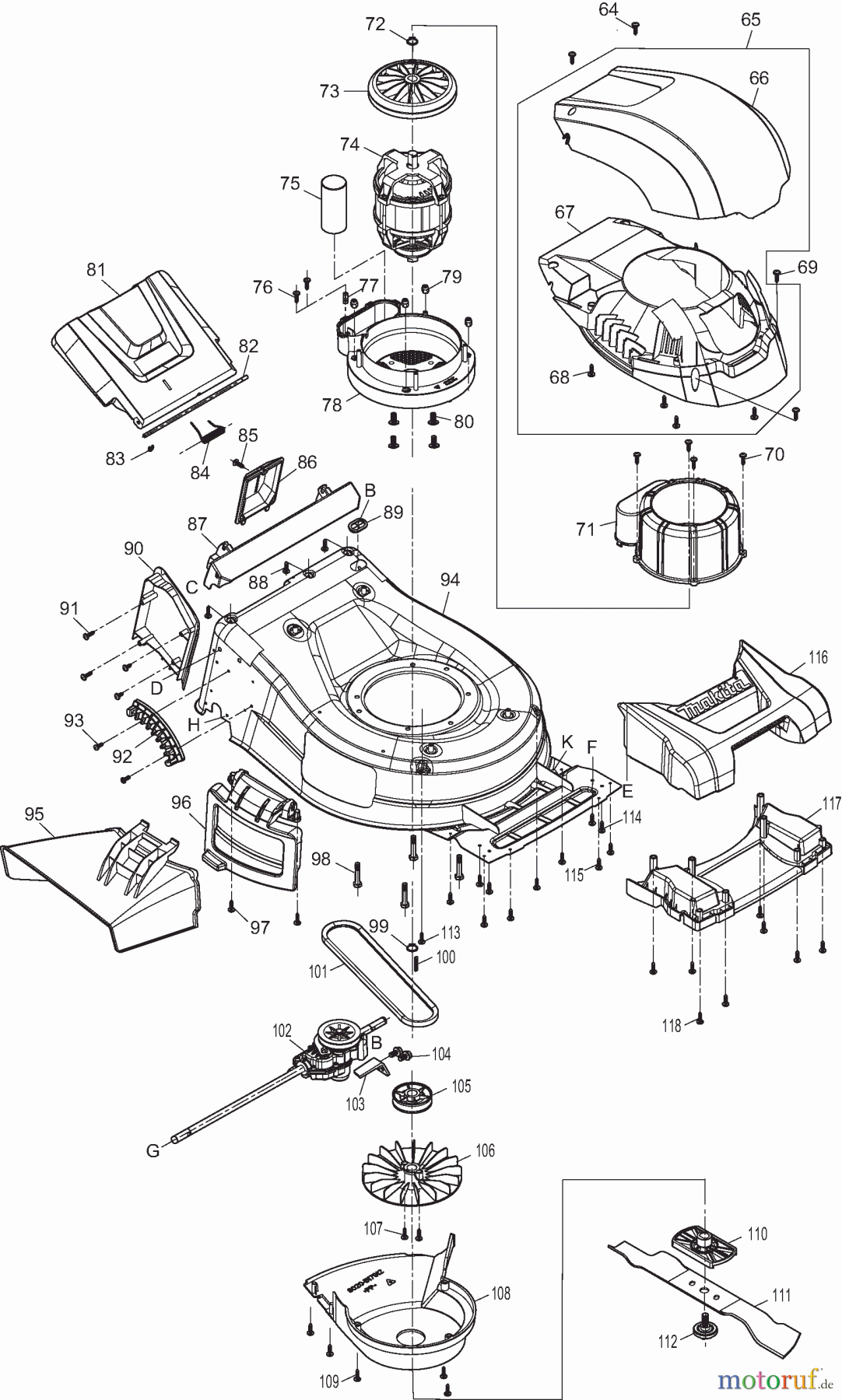  Dolmar Rasenmäher Elektro EM463S 2  Deck, Motor