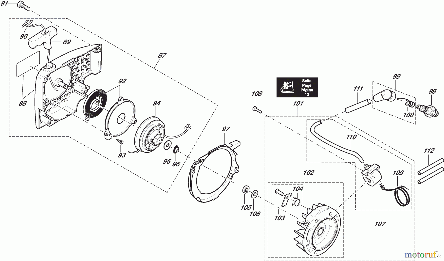  Dolmar Kettensägen Benzin Kettensäge PS-540 (USA) 5  Zündelektronik, Anwerfvorrichtung