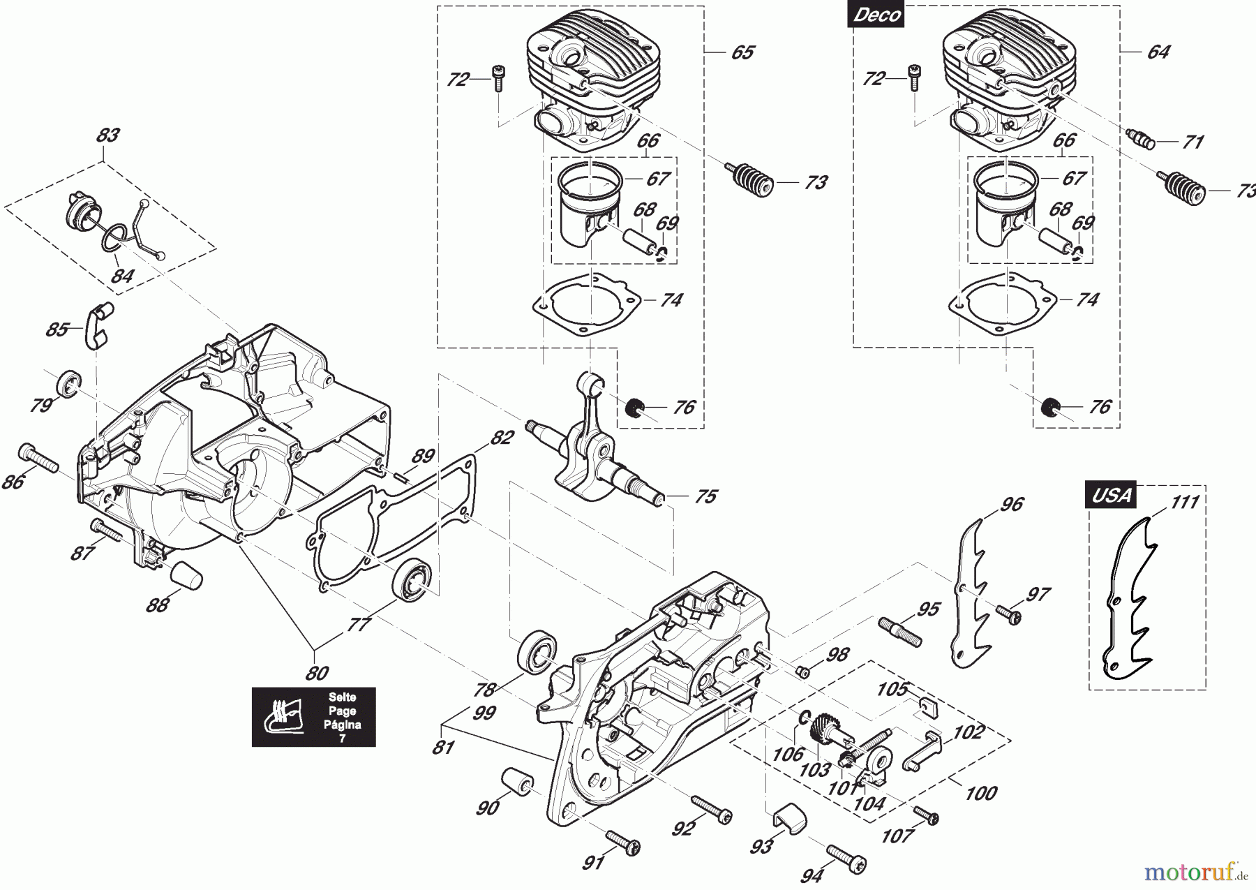  Dolmar Kettensägen Benzin Kettensäge PS-5100 SH (USA) 3  Zylinder, Kurbelgehäuse