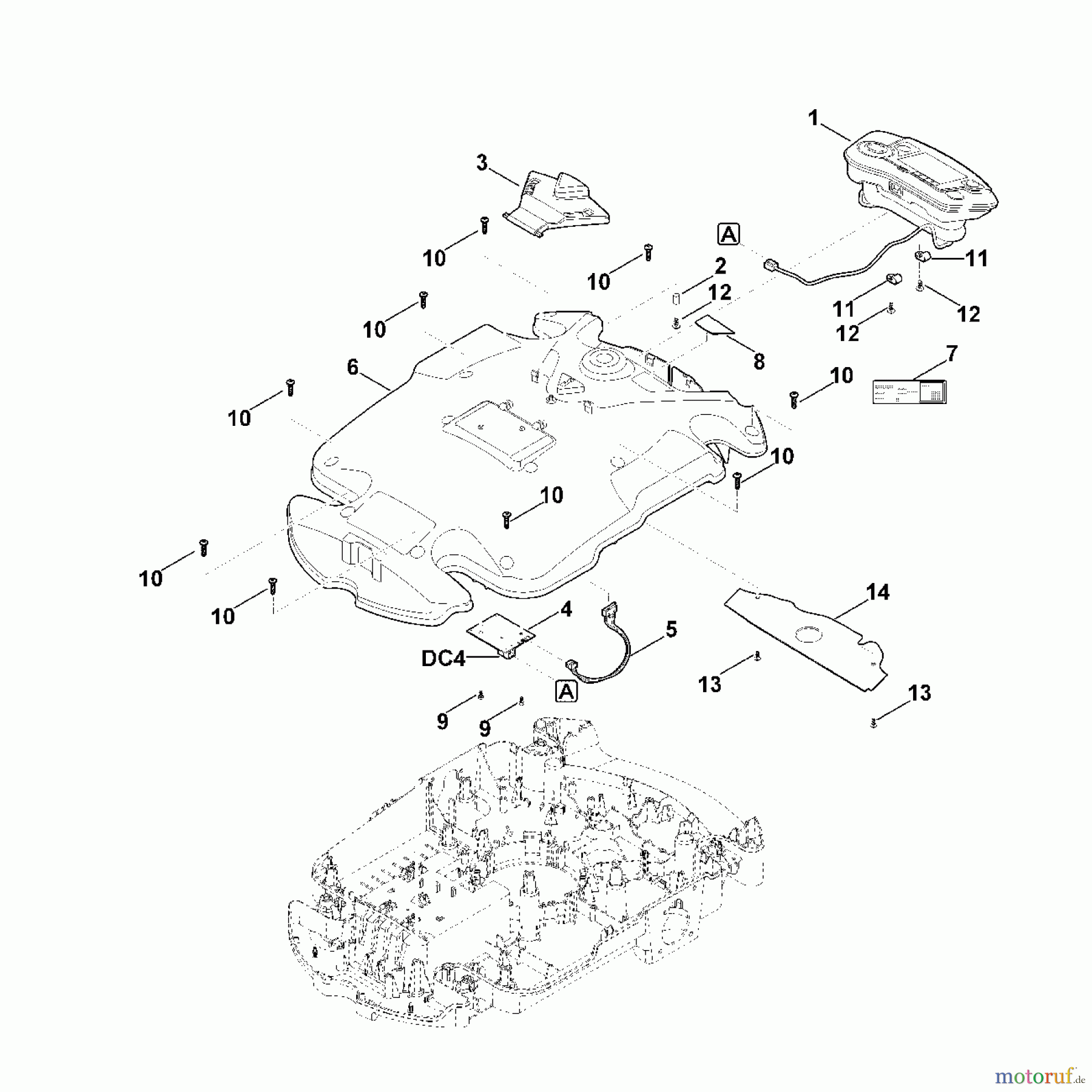  Viking Rasenmäher Akkurasenmäher MI 632.0 B - Gehäuseoberteil