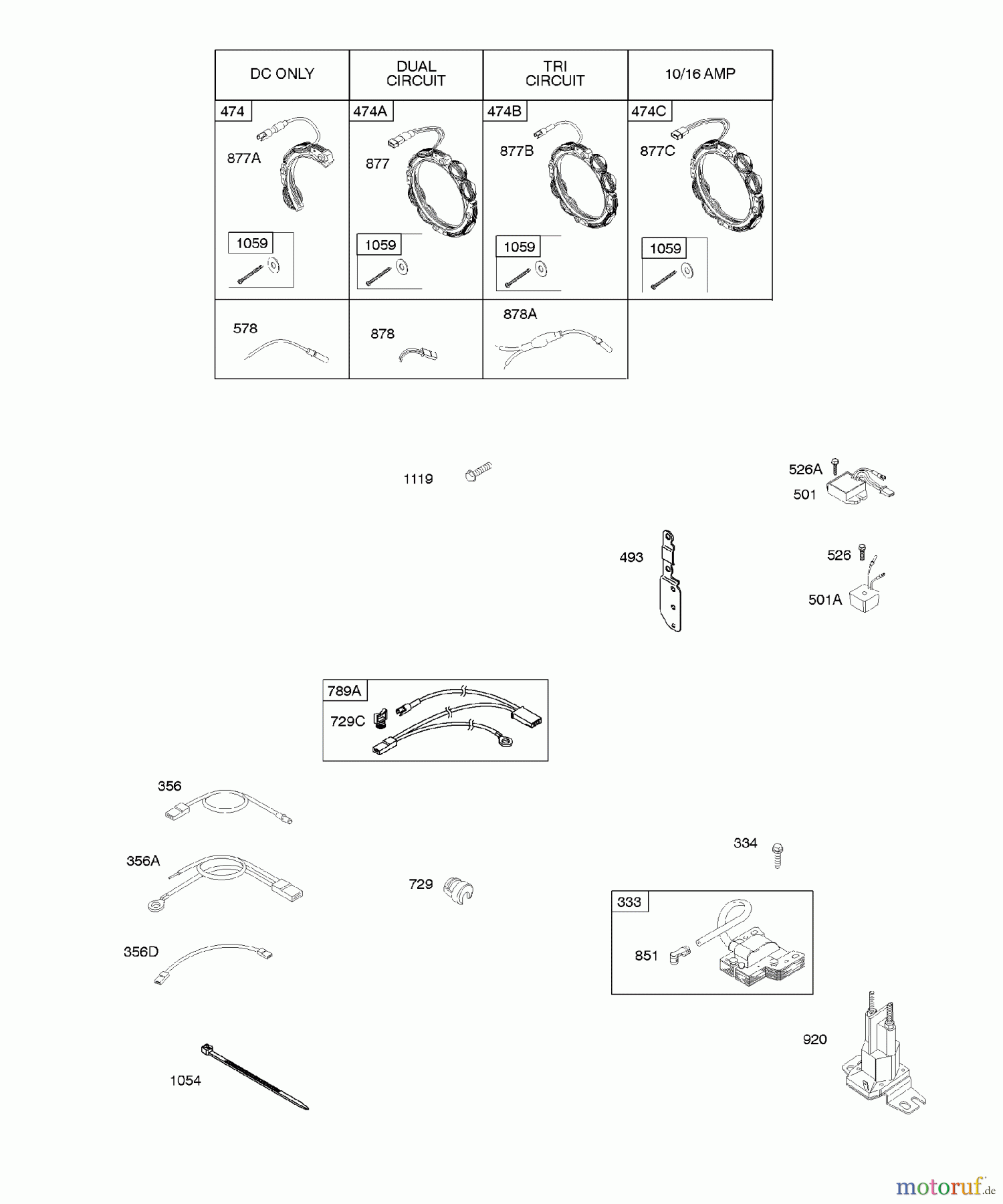  Viking Motoren B & S 28. . . 286707-1185-E1 B - Generator, Zündung, Kabel