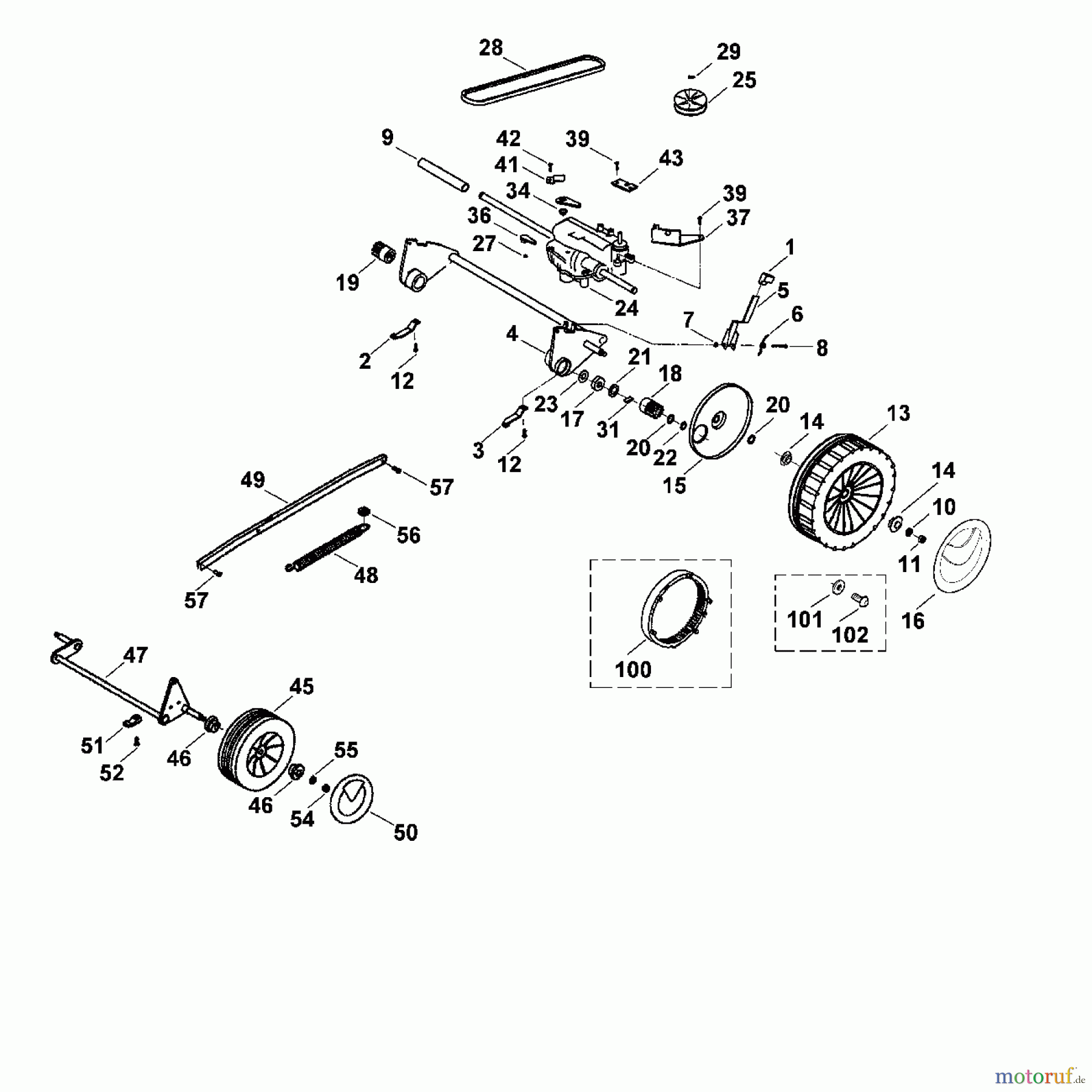  Viking Rasenmäher Benzinrasenmäher MB 555 KS C - Fahrwerk