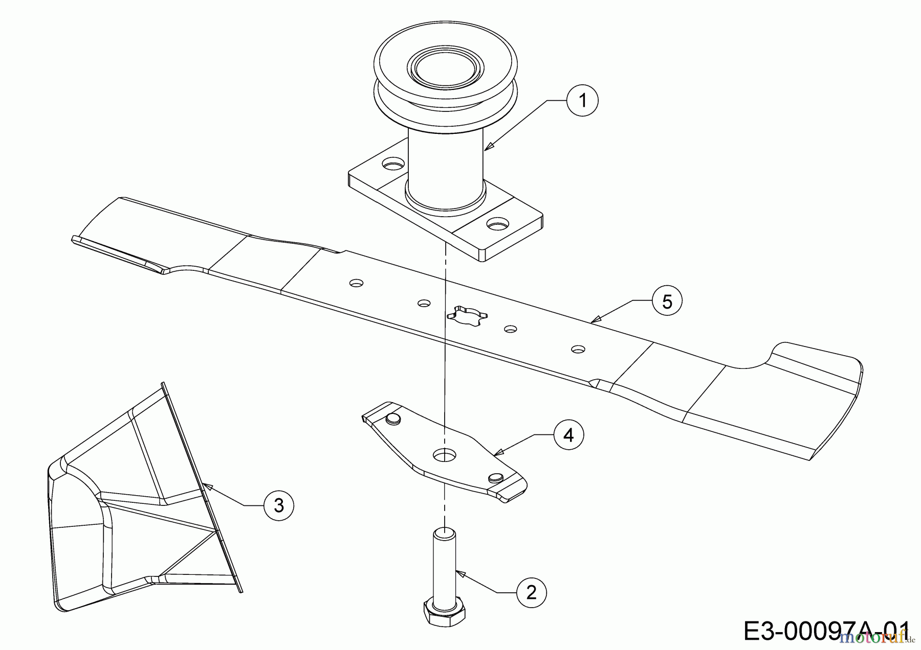  MTD Tondeuse thermique tractée Optima 53 SPHHW 12C-PHKQ600 (2019) Lame, Moyeu de lame, Bouchon mulching