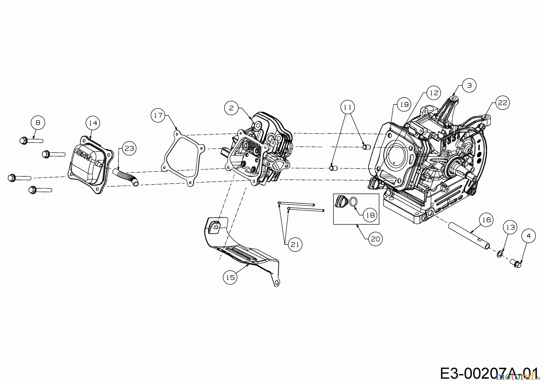  MTD-Moteurs Horizontal 165-WU 752Z165-WU  (2020) Bloc moteur embiellé, Chapeau de soupape, Culasse