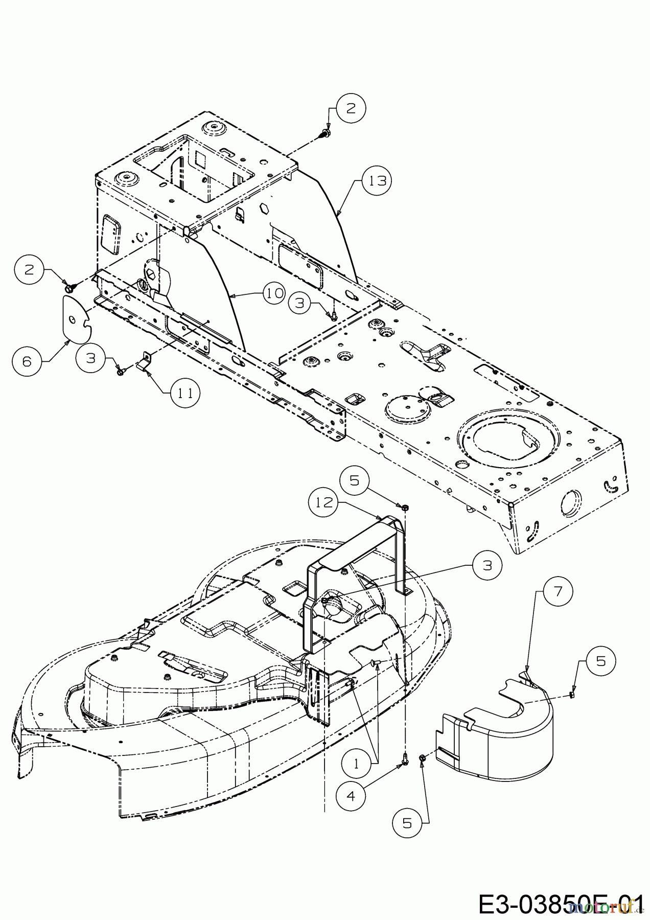  Bricolage Tracteurs de pelouse INV A13096 LB 13AH76SF648 (2019) Couvercles de protection plateau de coupe F (38