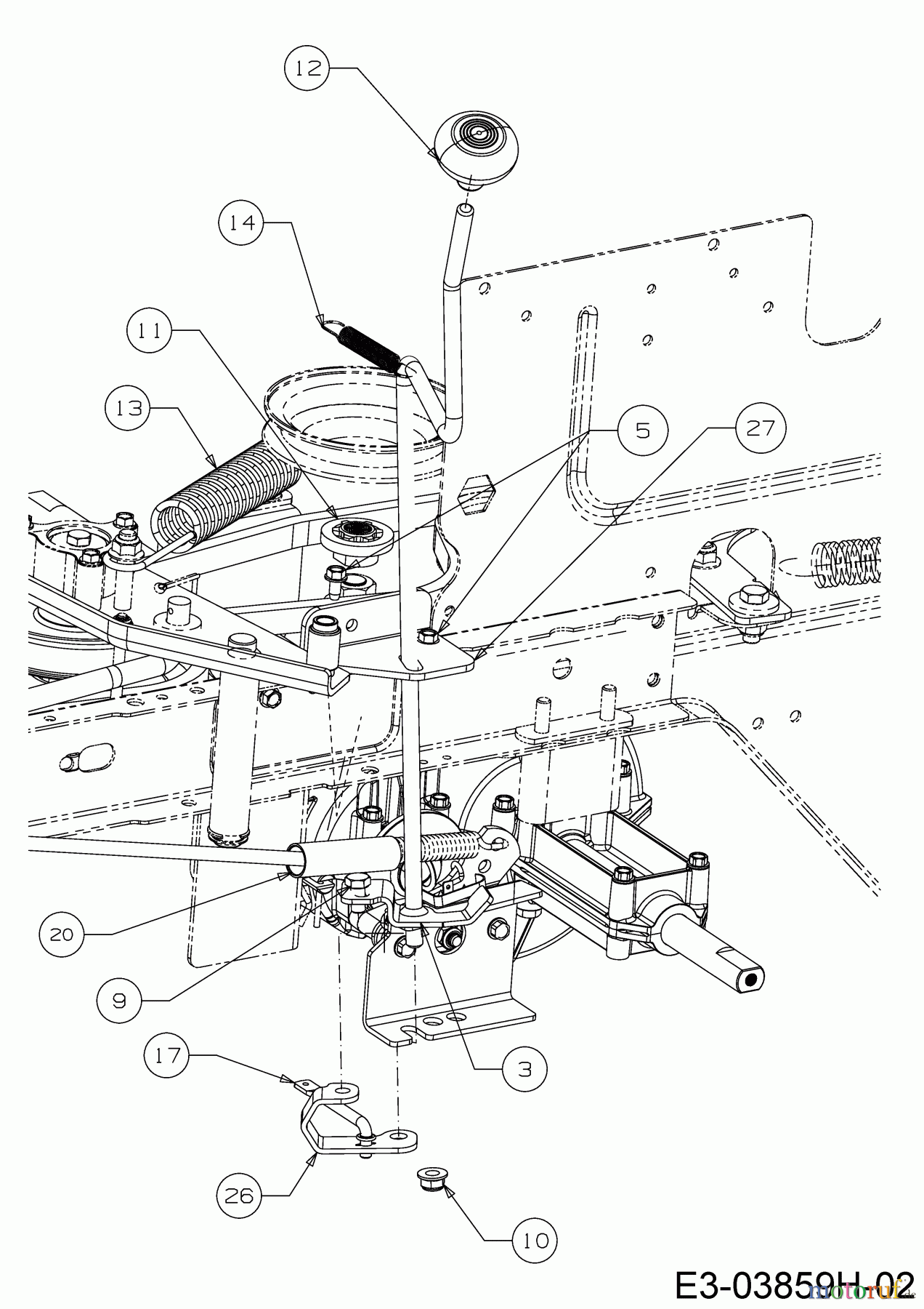  Dormak Tracteurs de pelouse TXT 36 DK 13A776SE699  (2020) Levier de commande