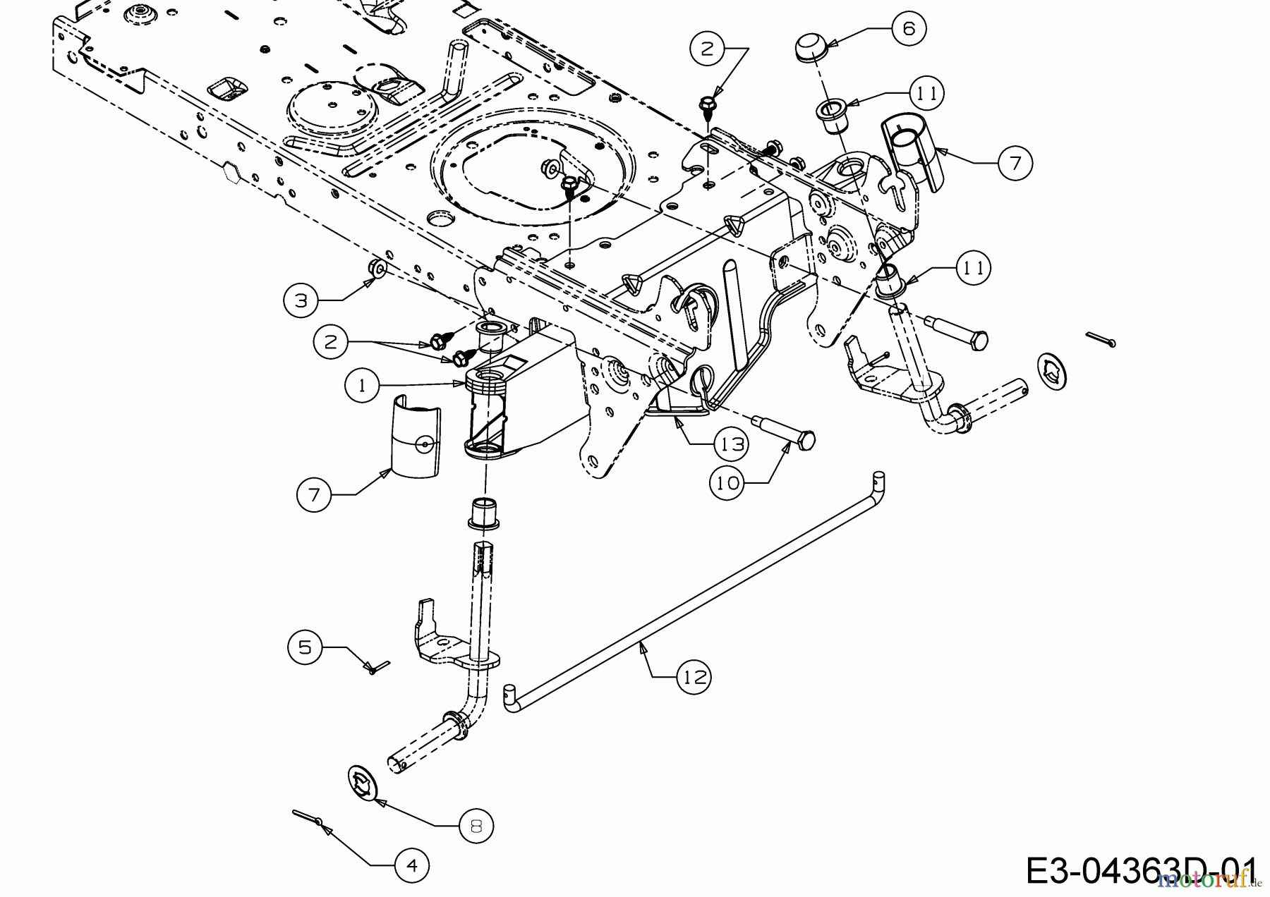  MTD Tracteurs de pelouse Smart RC 125 13IH76KC600  (2020) Axe avant