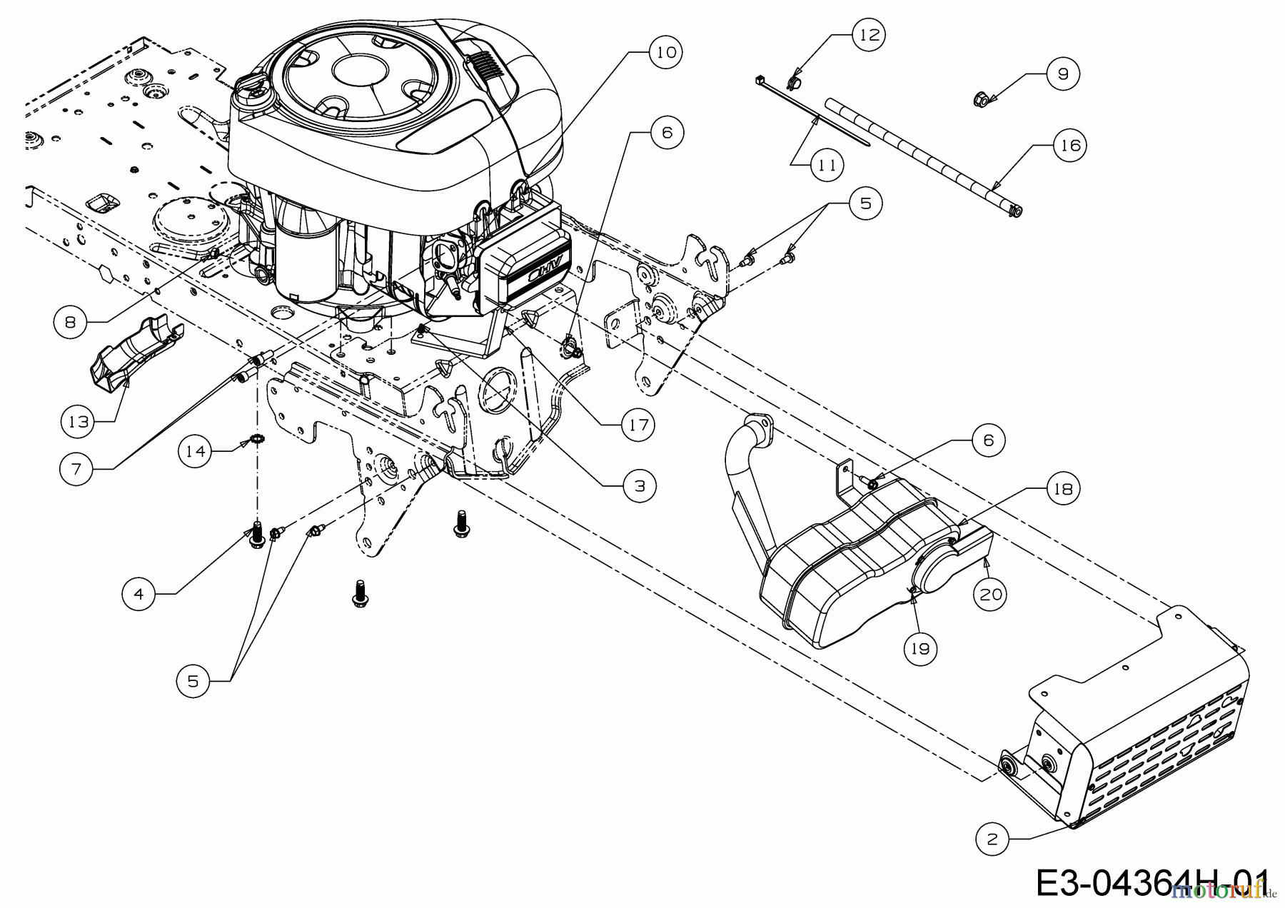  MTD Tracteurs de pelouse Smart RF 125 13HH76KF600  (2019) Accessoires moteur