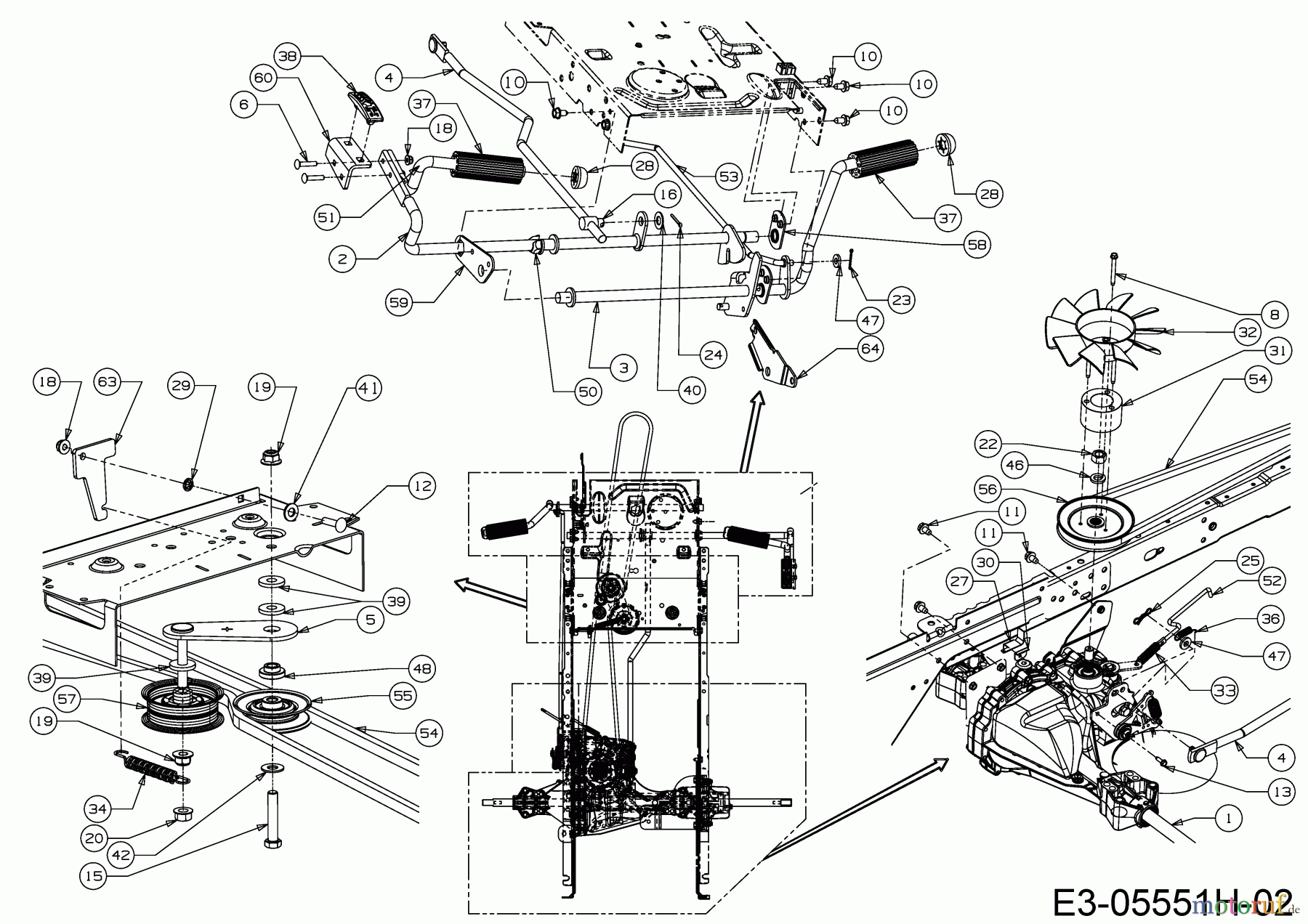  MTD Tracteurs de pelouse Smart RE 130 HM 13A271KE600  (2020) Boîte de vitesse hydrostatique, Courroie, Pedales