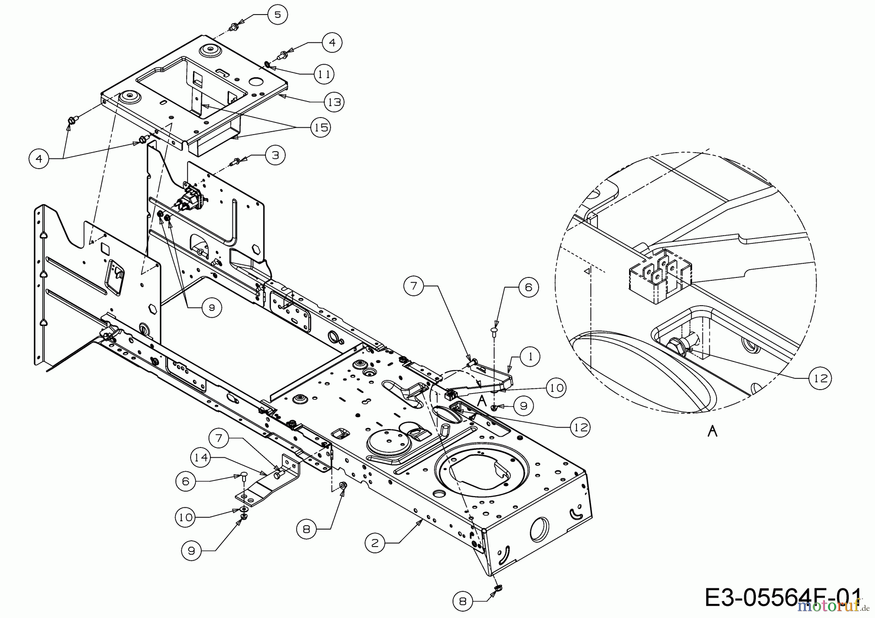  B Power Tracteurs de pelouse BT 145-92 AH 13IM71KE648  (2019) Châssis