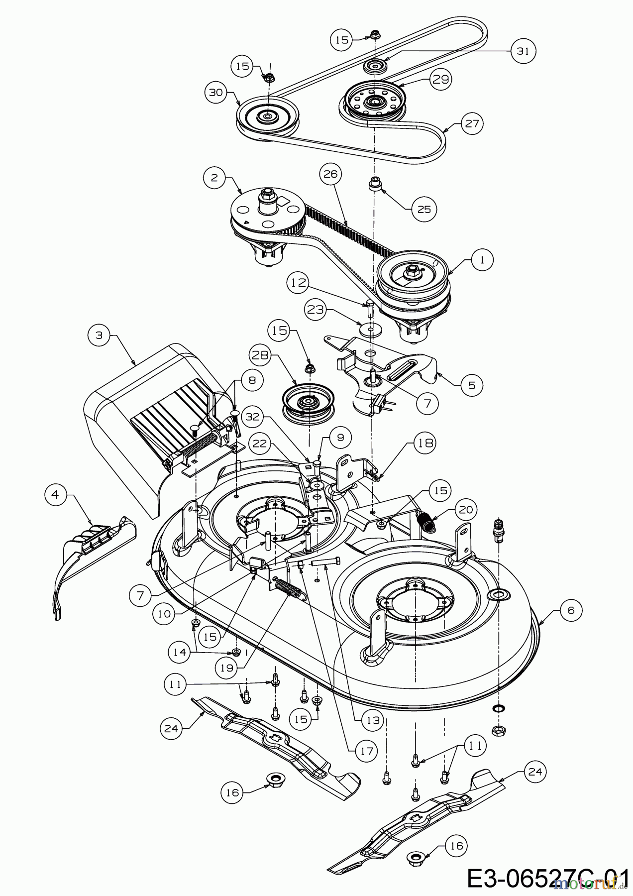  MTD Tondeuse thermique tractée WCM 84 E 12AE76SM678  (2020) Plateau de coupe