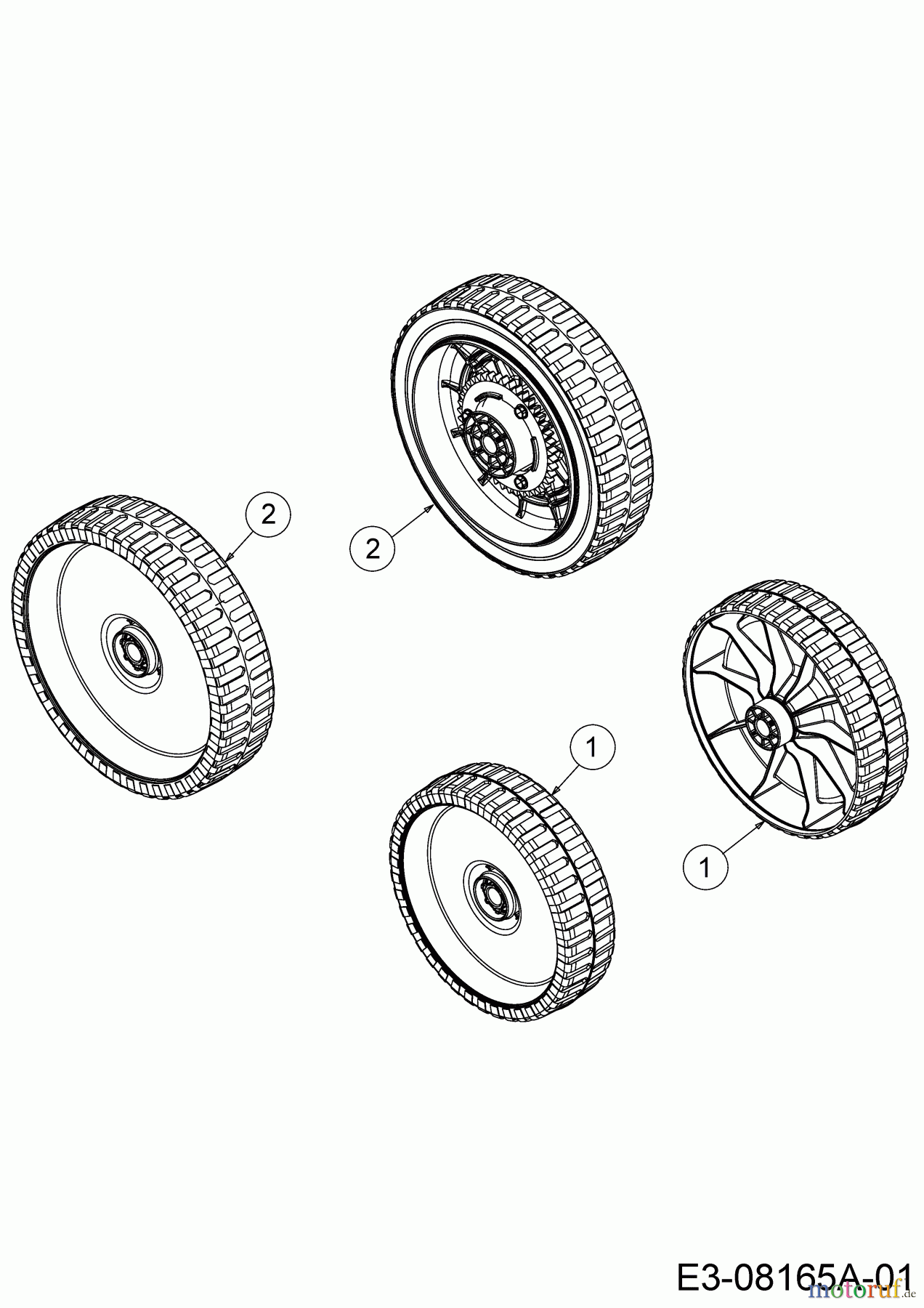  MTD Tondeuse thermique tractée DL 53 SP 12A-PAS4677  (2019) Roues