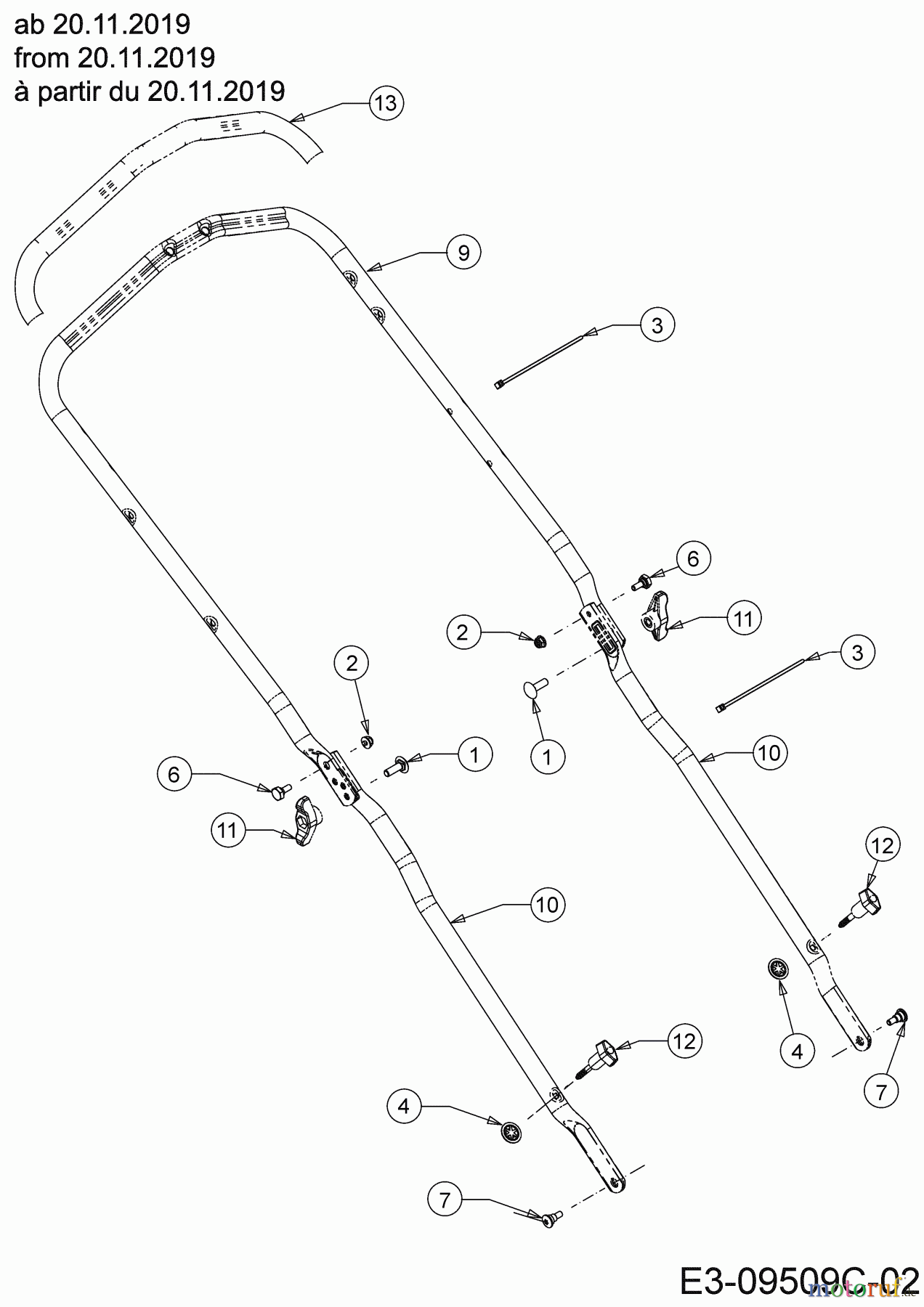  MTD Tondeuse thermique tractée Optima 53 SPBHWIS 12CEPH7E600 (2020) Brancard à partir du 20.11.2019