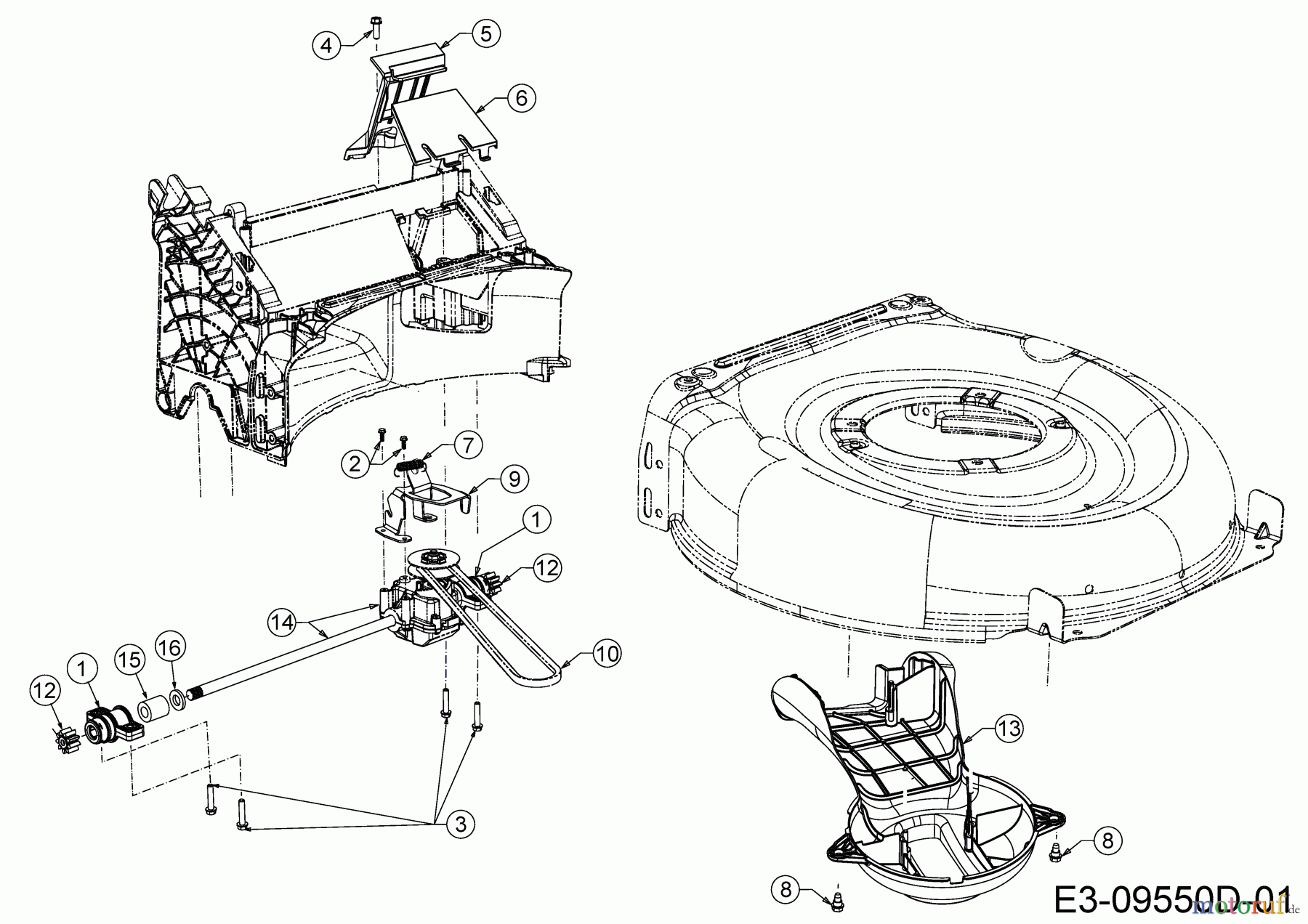  MTD Tondeuse thermique tractée Smart 53 SPOHW 12A-PBJ6600 (2020) Boîte de vitesse, Courroie