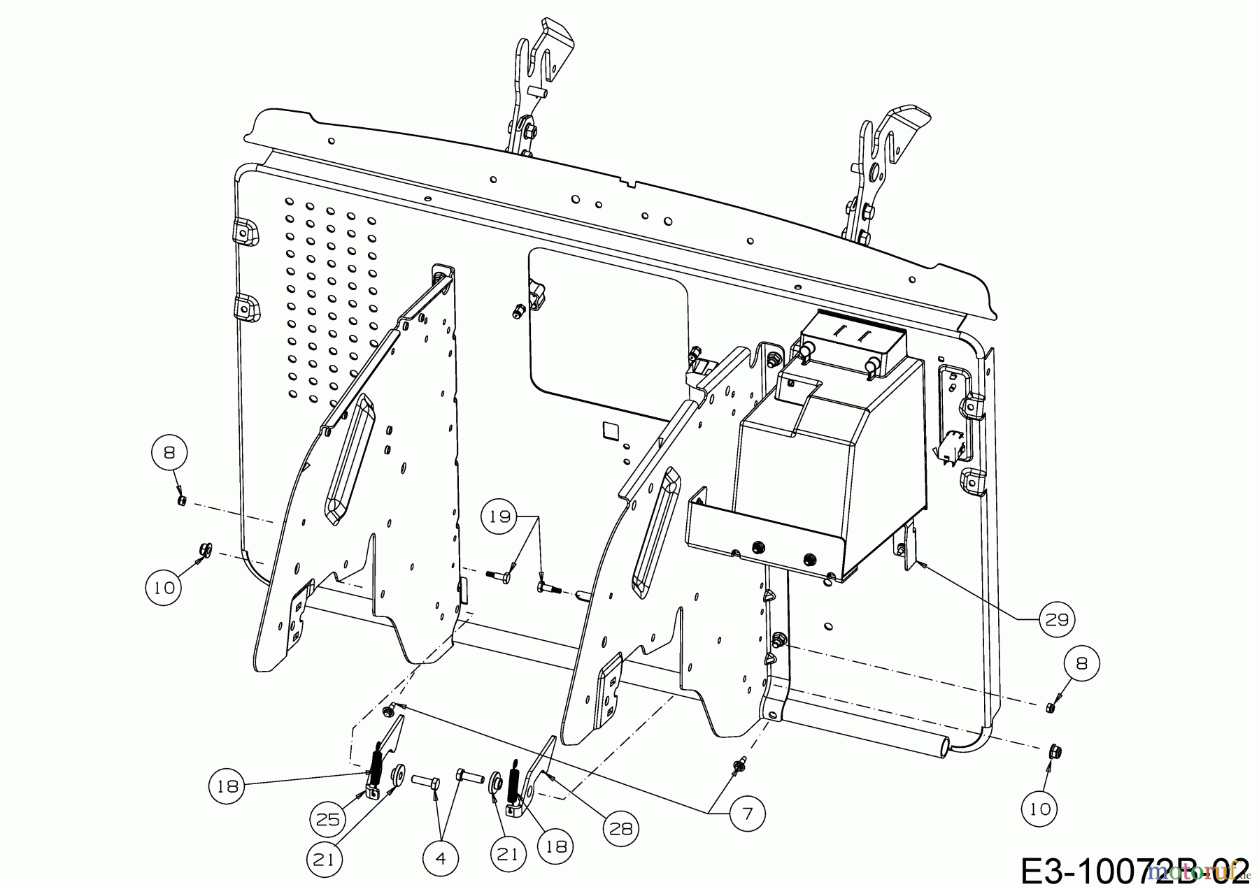  Greenbase Tracteurs de pelouse V 222 I 13AAA1KR618 (2019) Butèe couvercle battery, Cliquet sac de réception de l`herbe