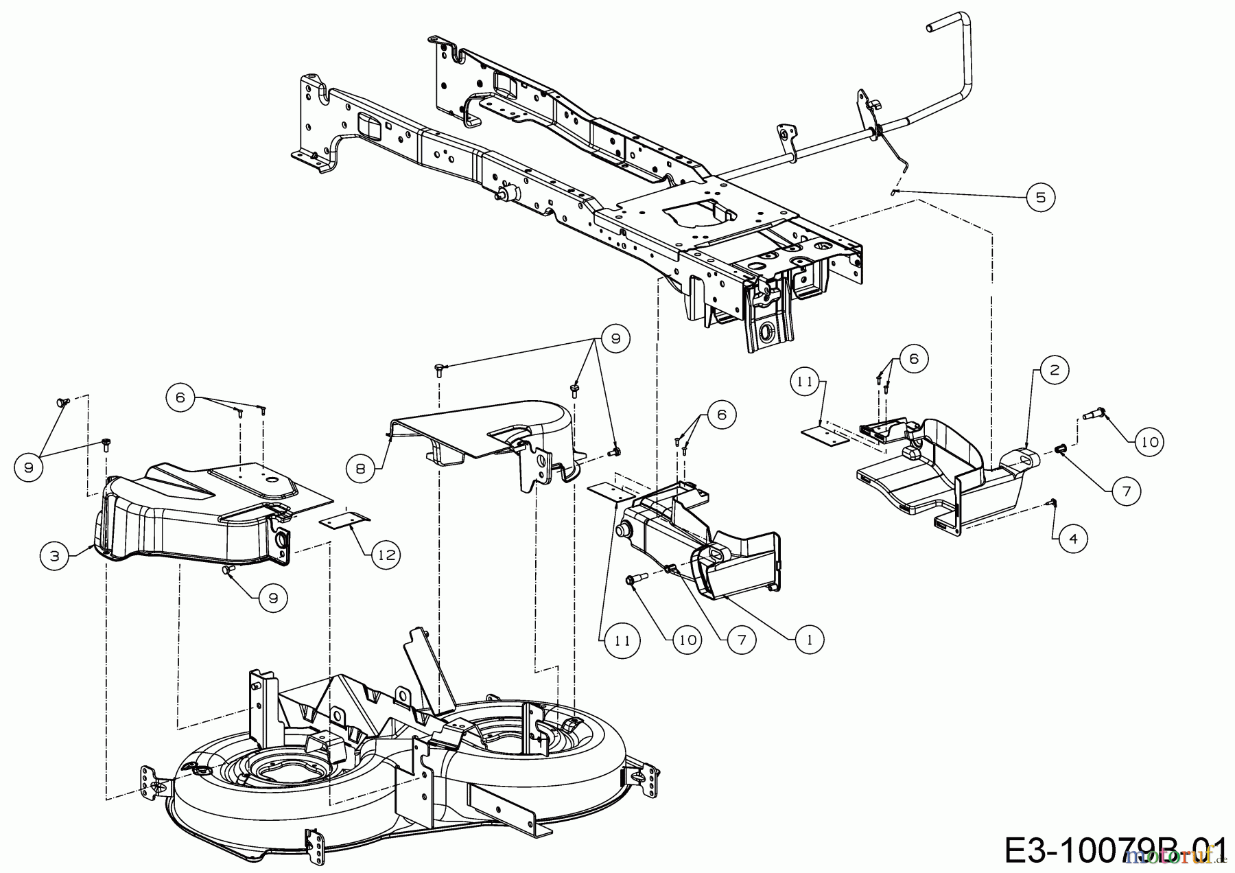  Gartenland Tracteurs de pelouse GL 17.5/106 H 13A8A1KR640  (2019) Couvercles de protection plateau de coupe R