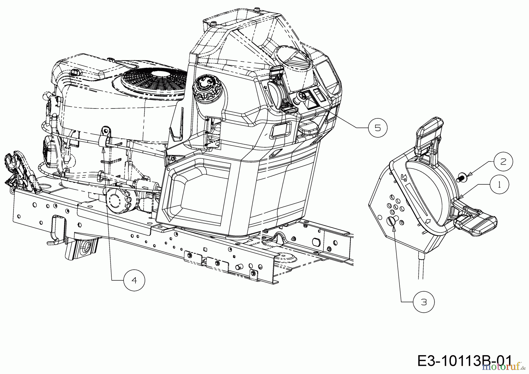  Tigara Tracteurs de pelouse TG 222/117 HBI 13BAA1KT649  (2020) Commande de choke et gaz